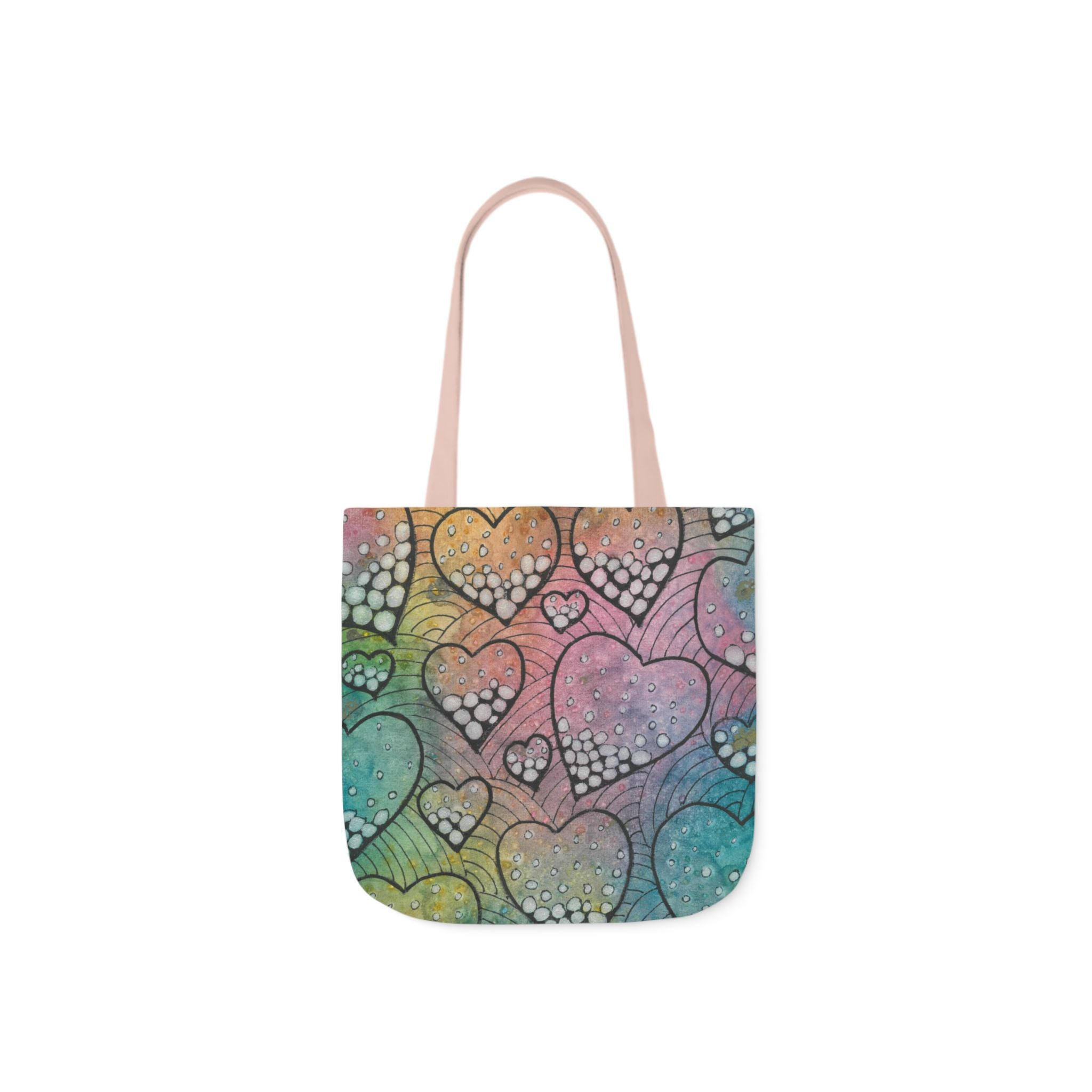 Canvas Tote Bags, Colourful Abstract Designs, 5-Color Straps, 3 Sizes.  For Family and friends or a Special Gift #97 Whats Love Got To Do With It
