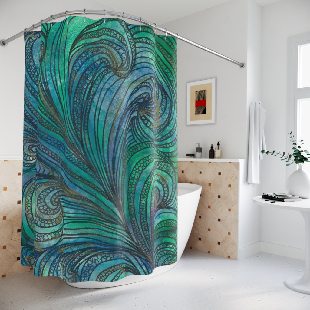 Beautiful Shower Curtains to Refresh Your Bathroom. Colourful Abstract Designs. Perfect For Your Bathroom or Special House-Warming Gift #71 Call Of The Sea