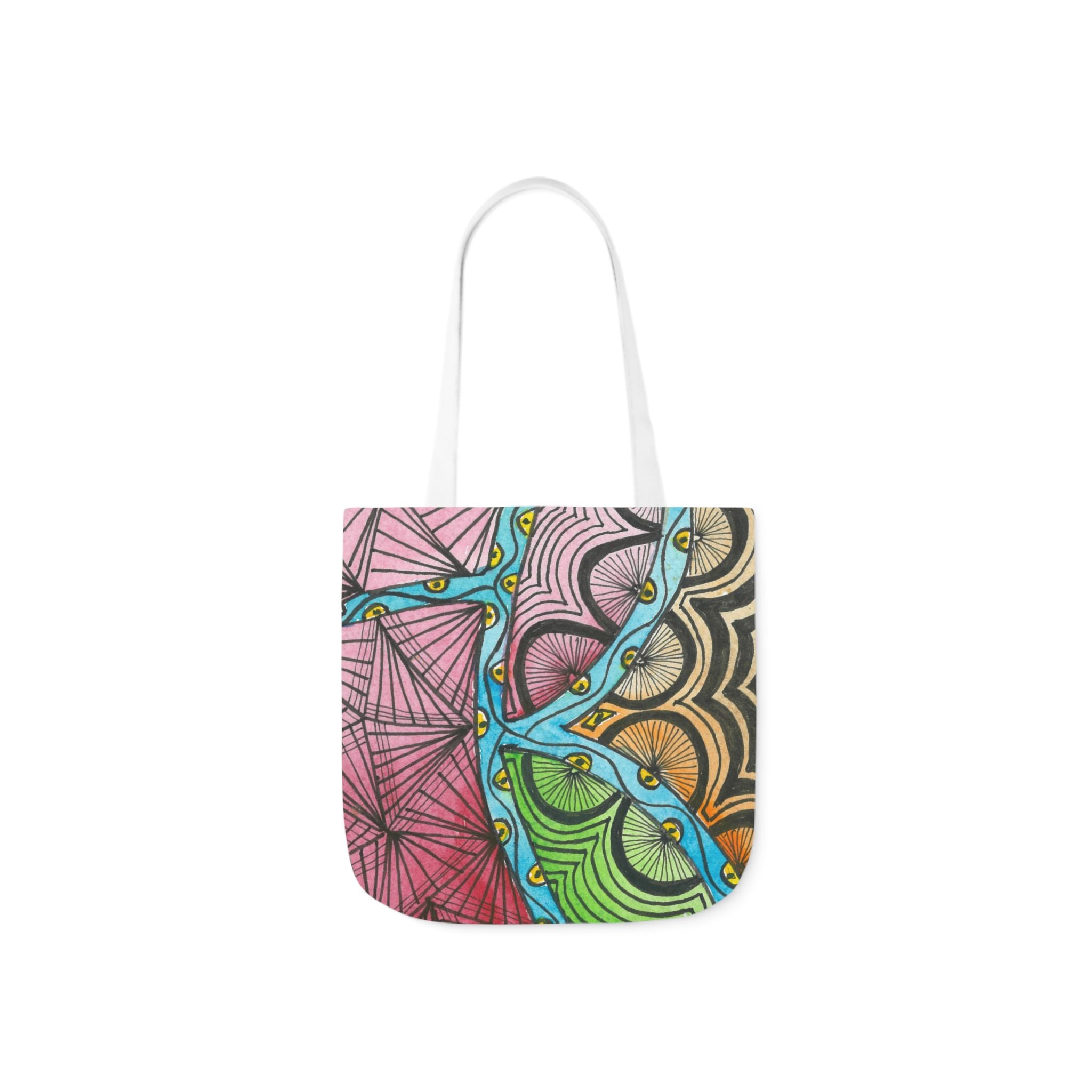 Canvas Tote Bags, Colourful Abstract Designs, 5-Color Straps, 3 Sizes.  For Family and friends or a Special Gift #11 Todays The Day