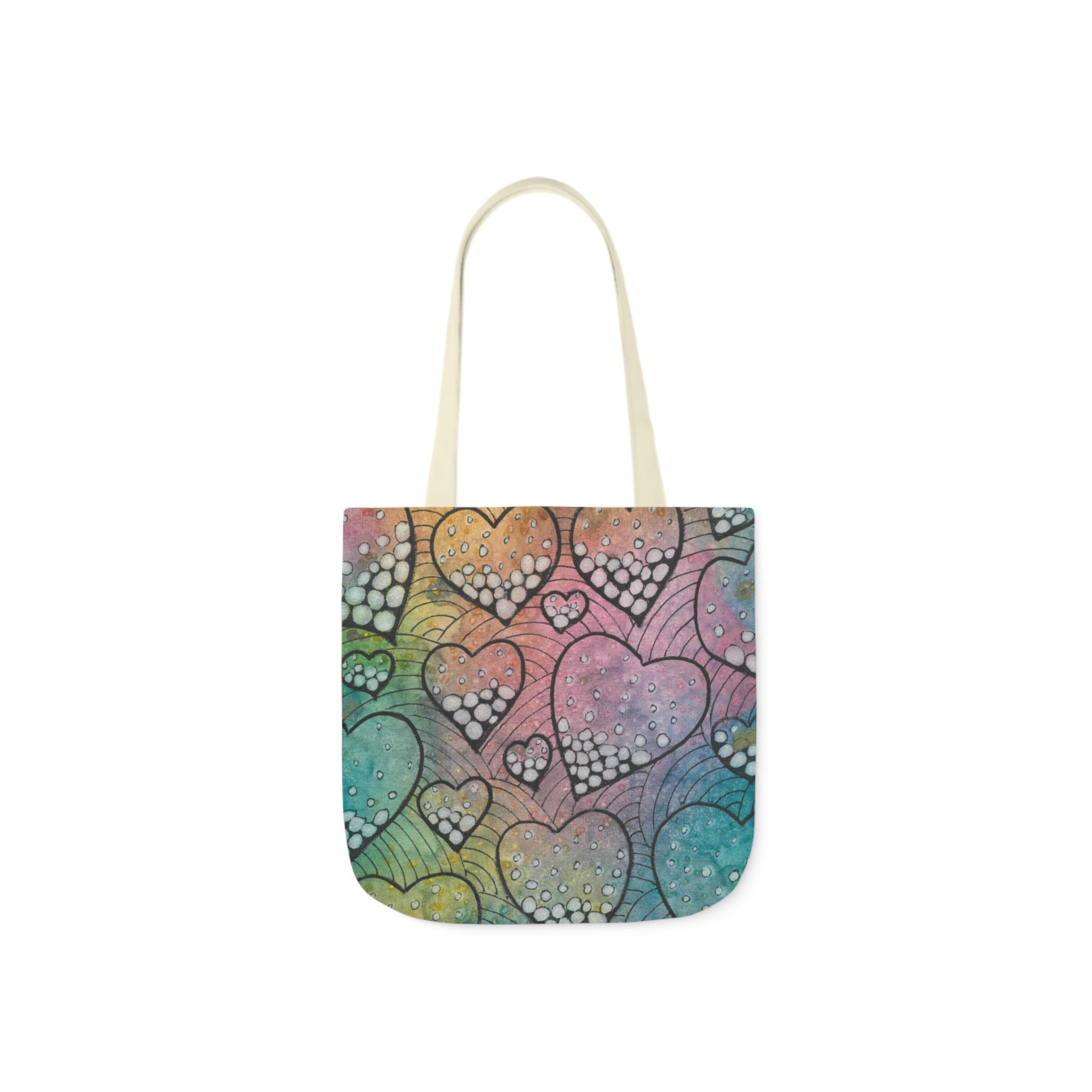 Canvas Tote Bags, Colourful Abstract Designs, 5-Color Straps, 3 Sizes.  For Family and friends or a Special Gift #97 Whats Love Got To Do With It