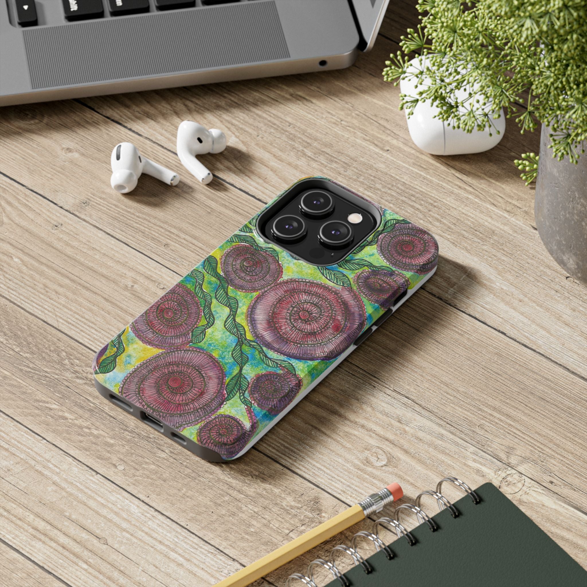 Tough Phone Case - All iPhones and Samsung Galaxys - Exciting Abstract Design #35 Beetroot To Yourself