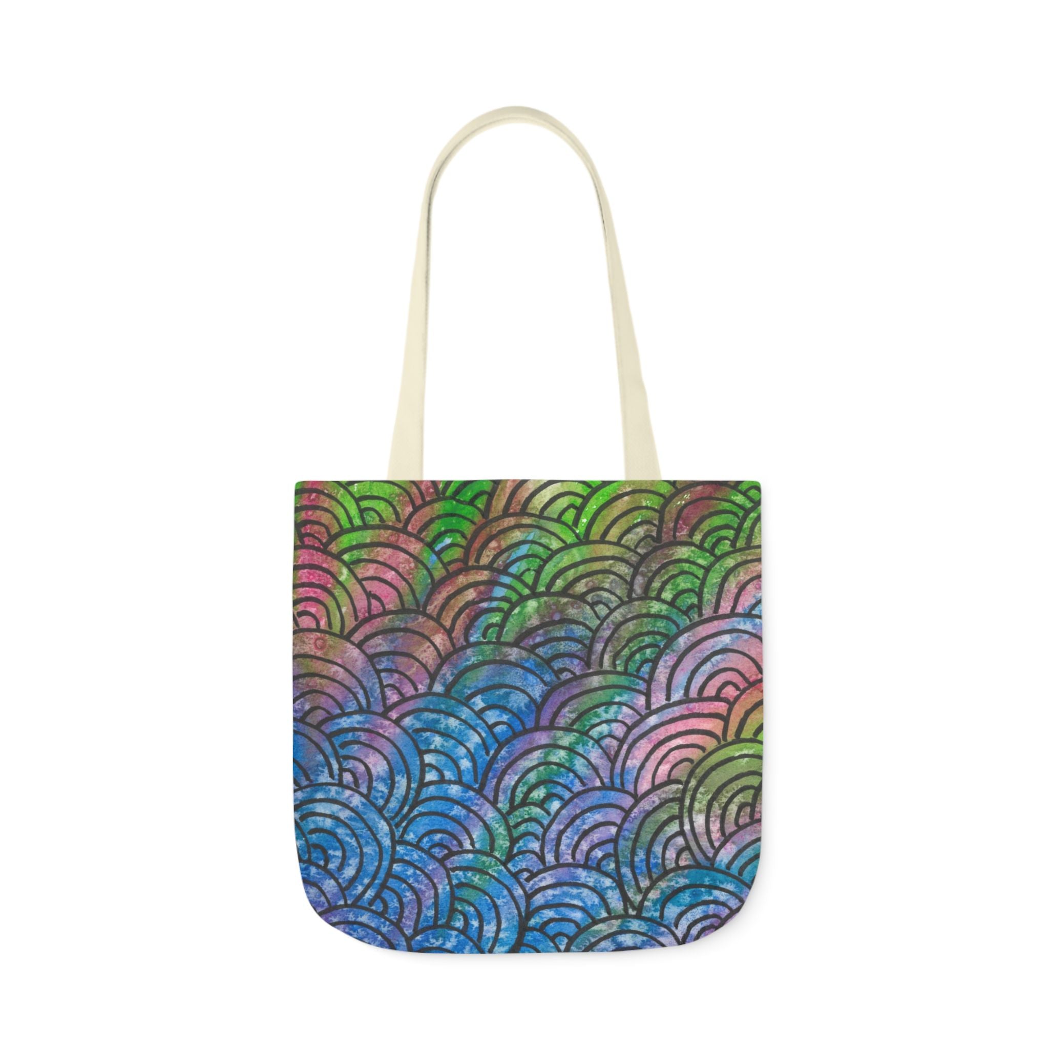 Canvas Tote Bags, Colourful Abstract Designs, 5-Color Straps, 3 Sizes.  For Family and friends or a Special Gift #84 Ah The Past