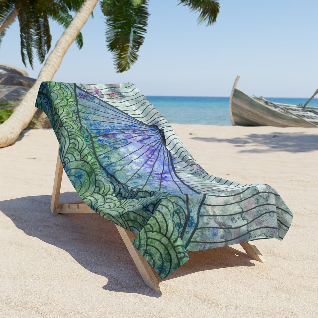 Colourful Abstract Beach Towels, Cotton Loop backing for Durability, 2 Sizes.  For Family and friends or a Special Gift #90 Rtanj Pyramid