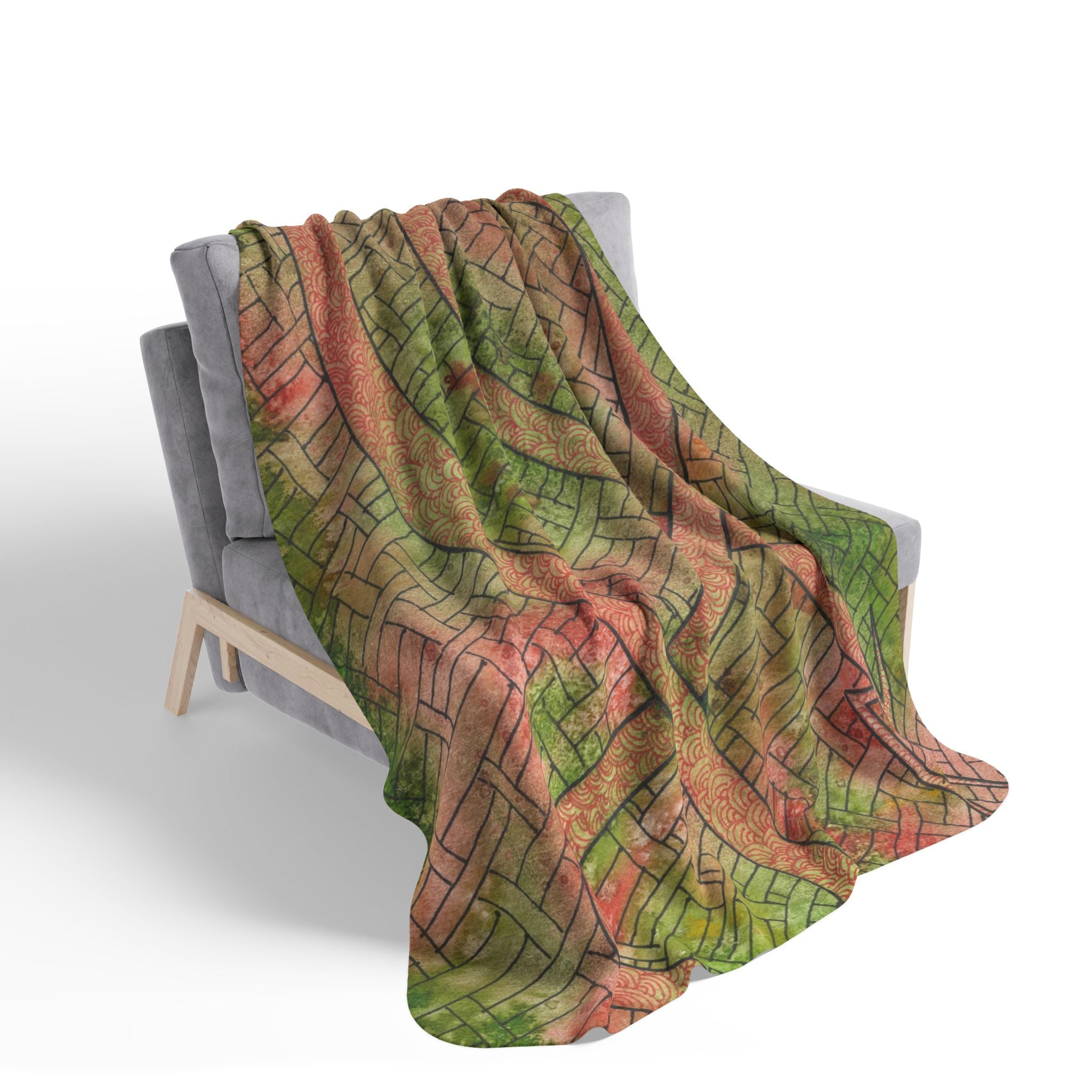 Fleece Throw Blanket, Textured Sherpa Underside, Hemmed, 2 Sizes. Colourful Abstract Design. Perfect for Bedroom, Living Room, or Special Gift #57 Celtic Flavours
