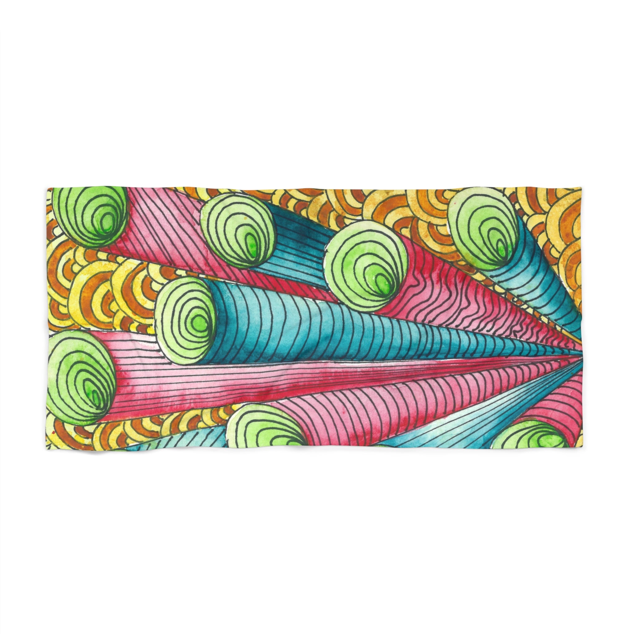 Colourful Abstract Beach Towels, Cotton Loop backing for Durability, 2 Sizes.  For Family and friends or a Special Gift #93 On A Mission