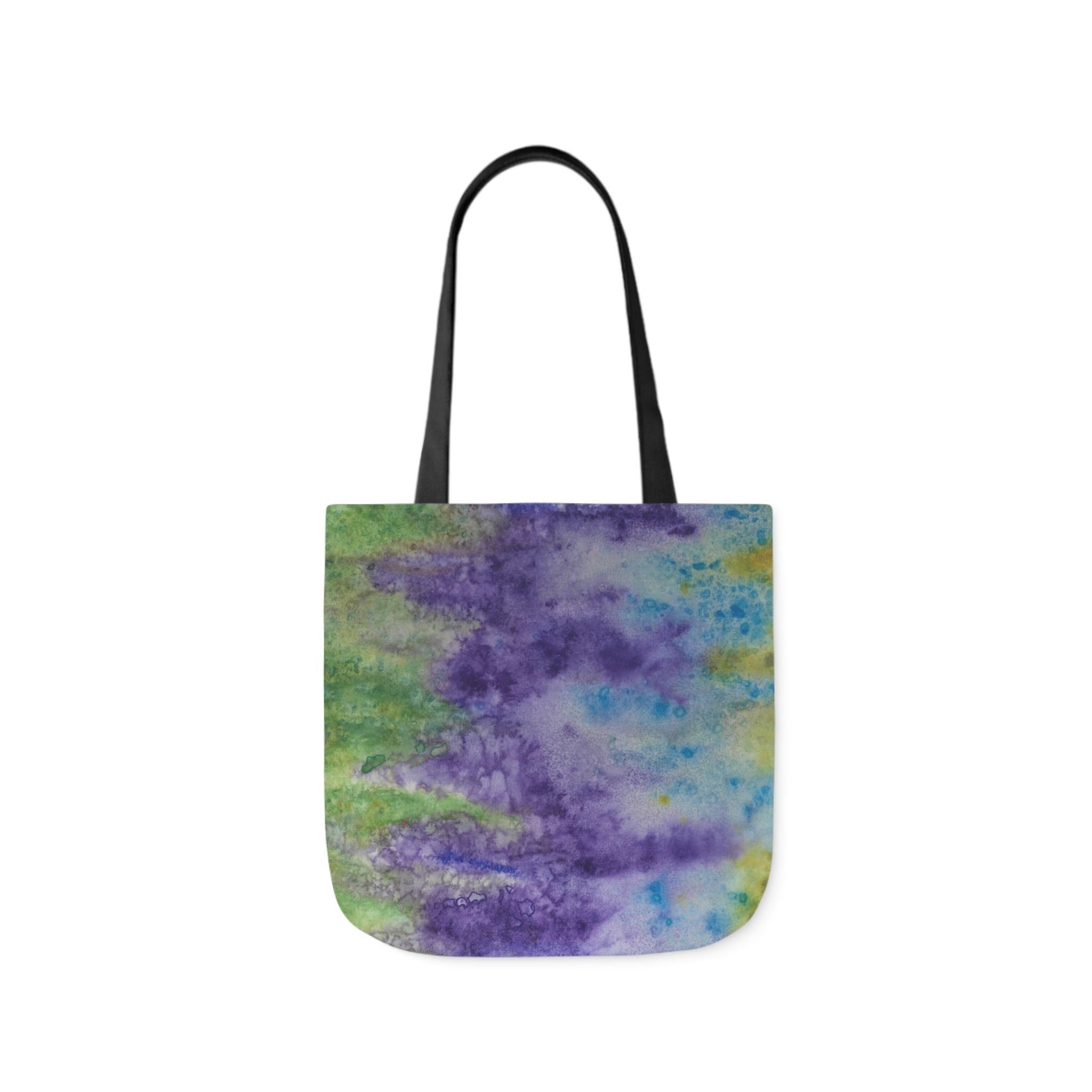 Canvas Tote Bags, Colourful Abstract Designs, 5-Color Straps, 3 Sizes.  For Family and friends or a Special Gift #74 Lavender Fields