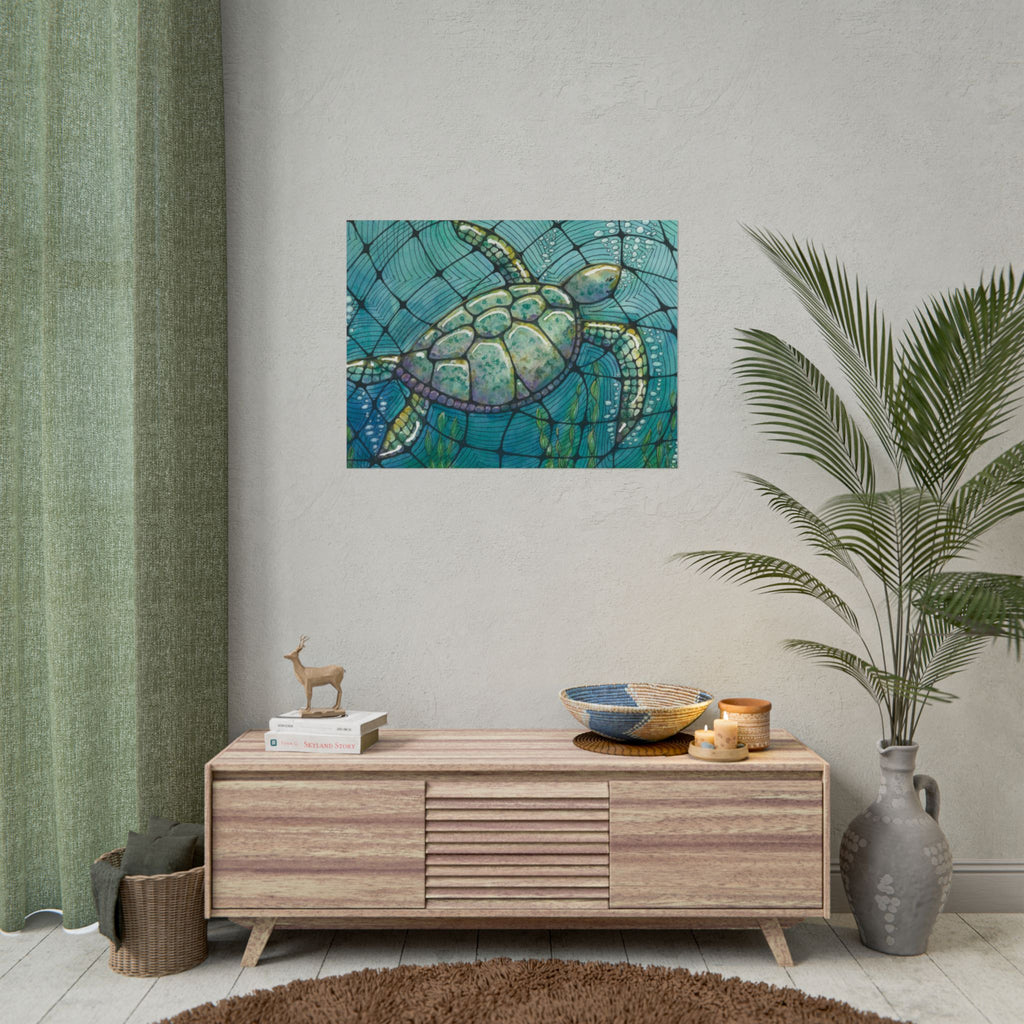 Large Colourful Wall Art, Posters & Prints, For Office, Bedroom or Living Room, or Special Gift #73 Turtling Along