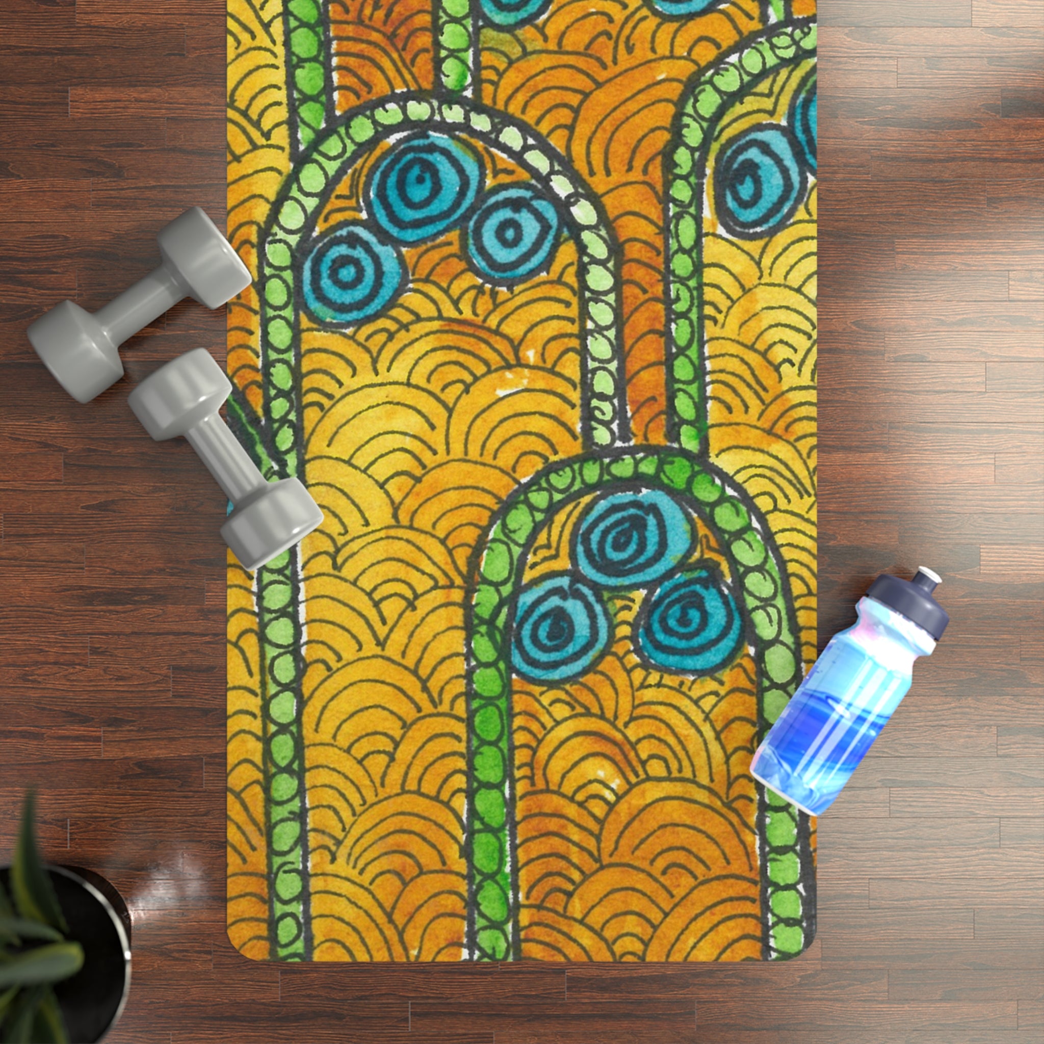Yoga Mats and Gym Mats. Colourful Abstract Designs. Perfect for Home, Yoga or Gym Class, or a Special Gift #87 Belgrade Impressions