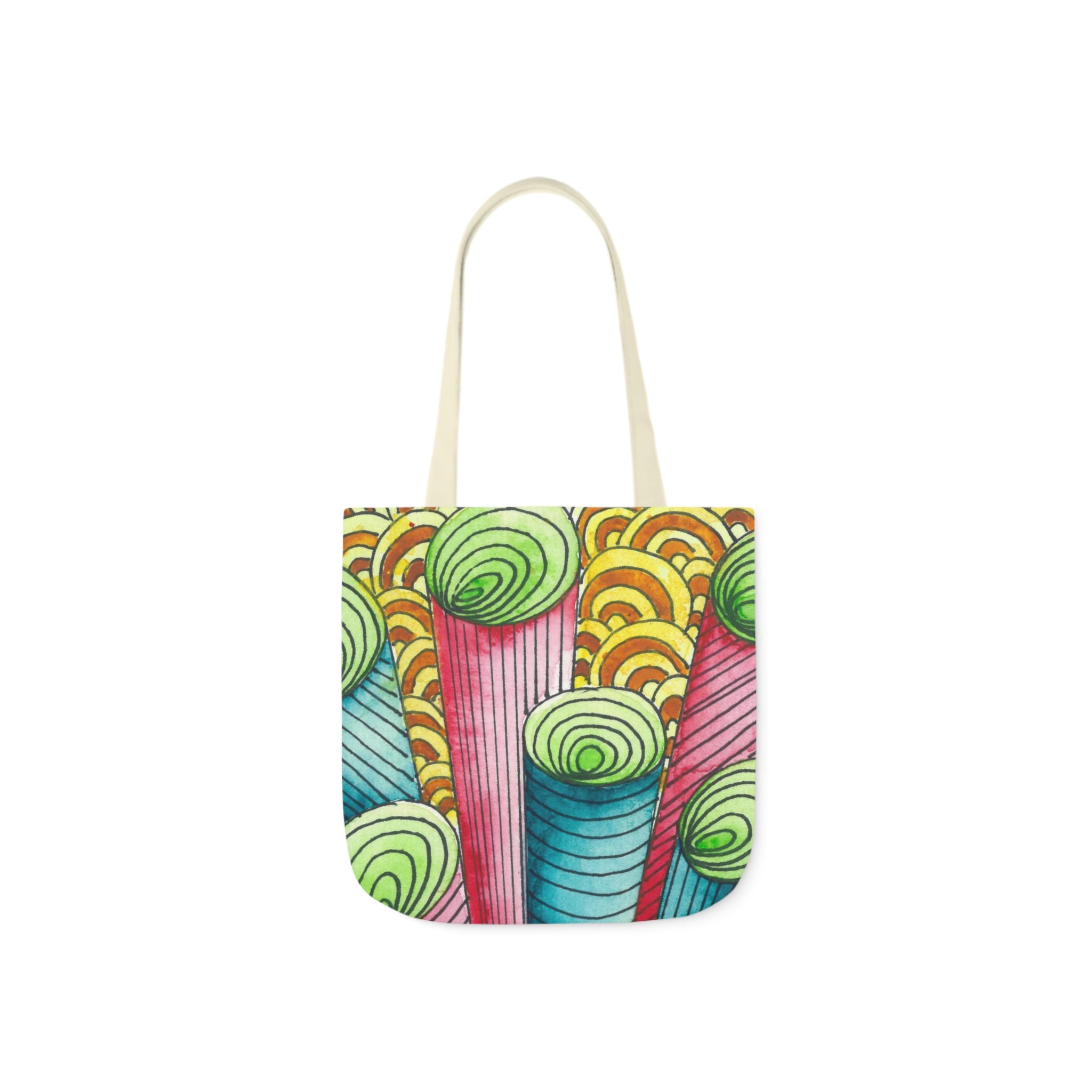 Canvas Tote Bags, Colourful Abstract Designs, 5-Color Straps, 3 Sizes.  For Family and friends or a Special Gift #93 On A Mission