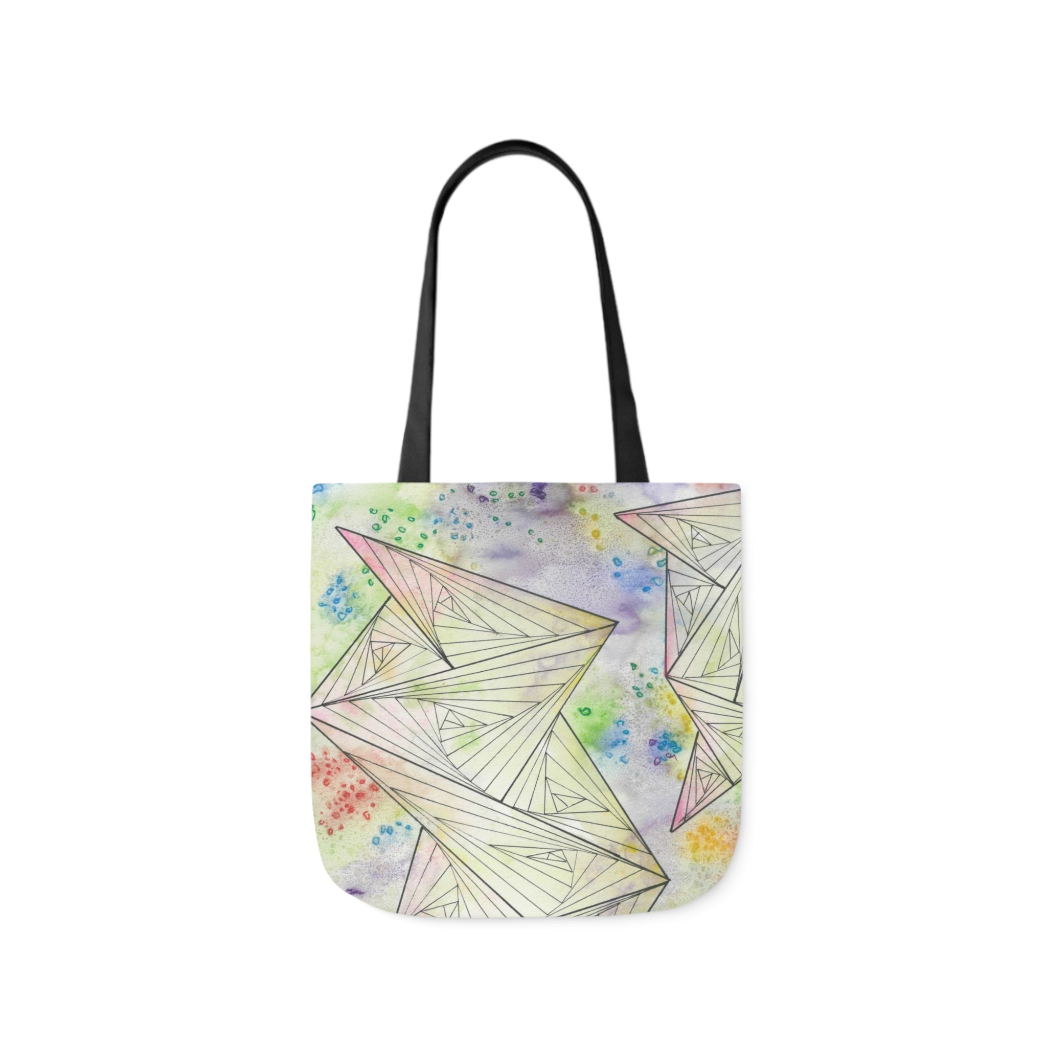 Canvas Tote Bags, Colourful Abstract Designs, 5-Color Straps, 3 Sizes.  For Family and friends or a Special Gift #59 Your Choice