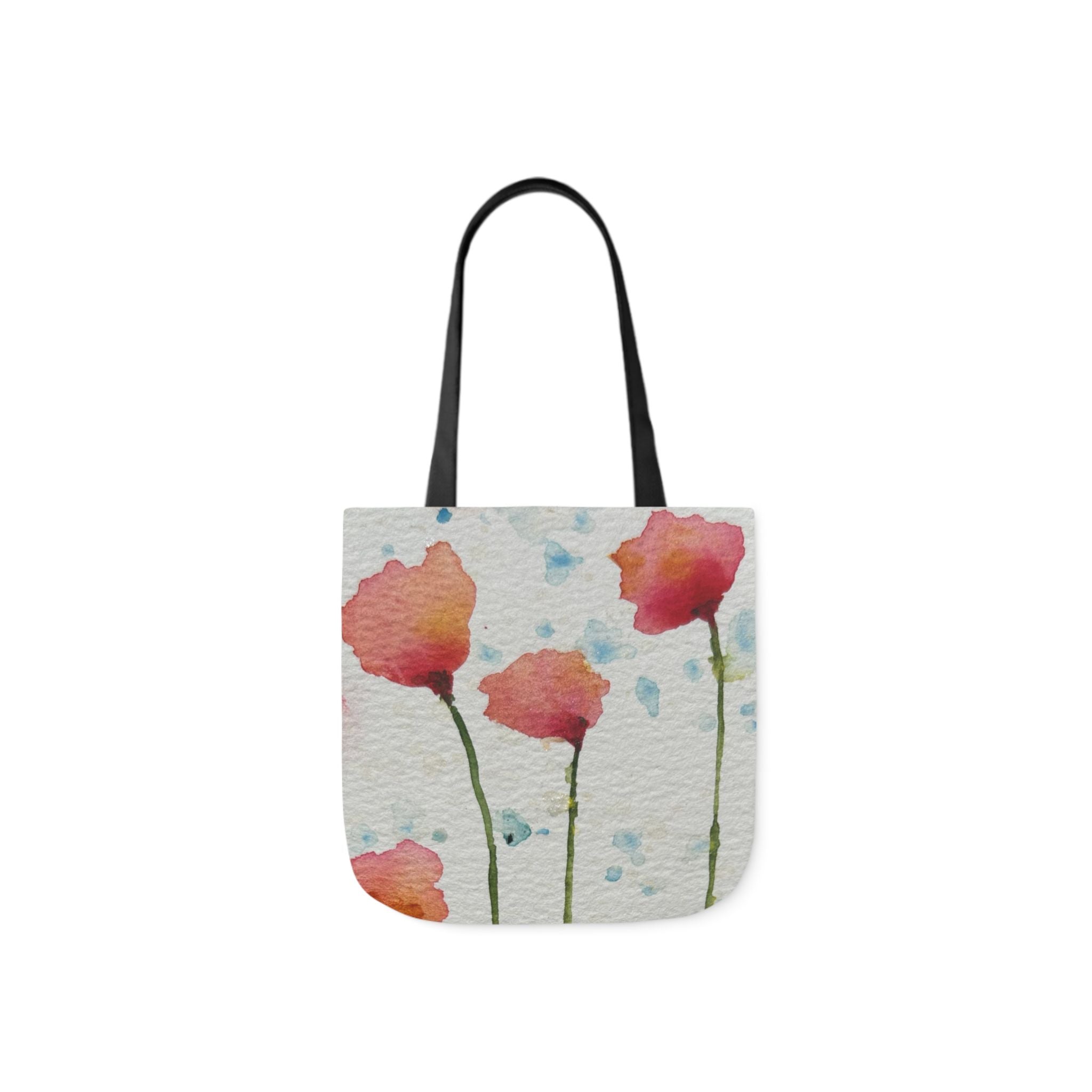 Canvas Tote Bags, Colourful Abstract Designs, 5-Color Straps, 3 Sizes.  For Family and friends or a Special Gift #94 Poppies Galore