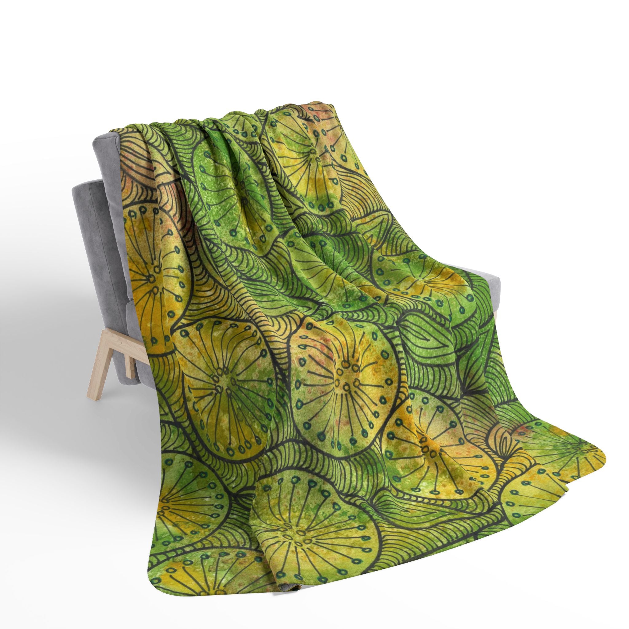 Fleece Throw Blanket, Textured Sherpa Underside, Hemmed, 2 Sizes. Colourful Abstract Design. Perfect for Bedroom, Living Room, or Special Gift #63 Margarita Mondays