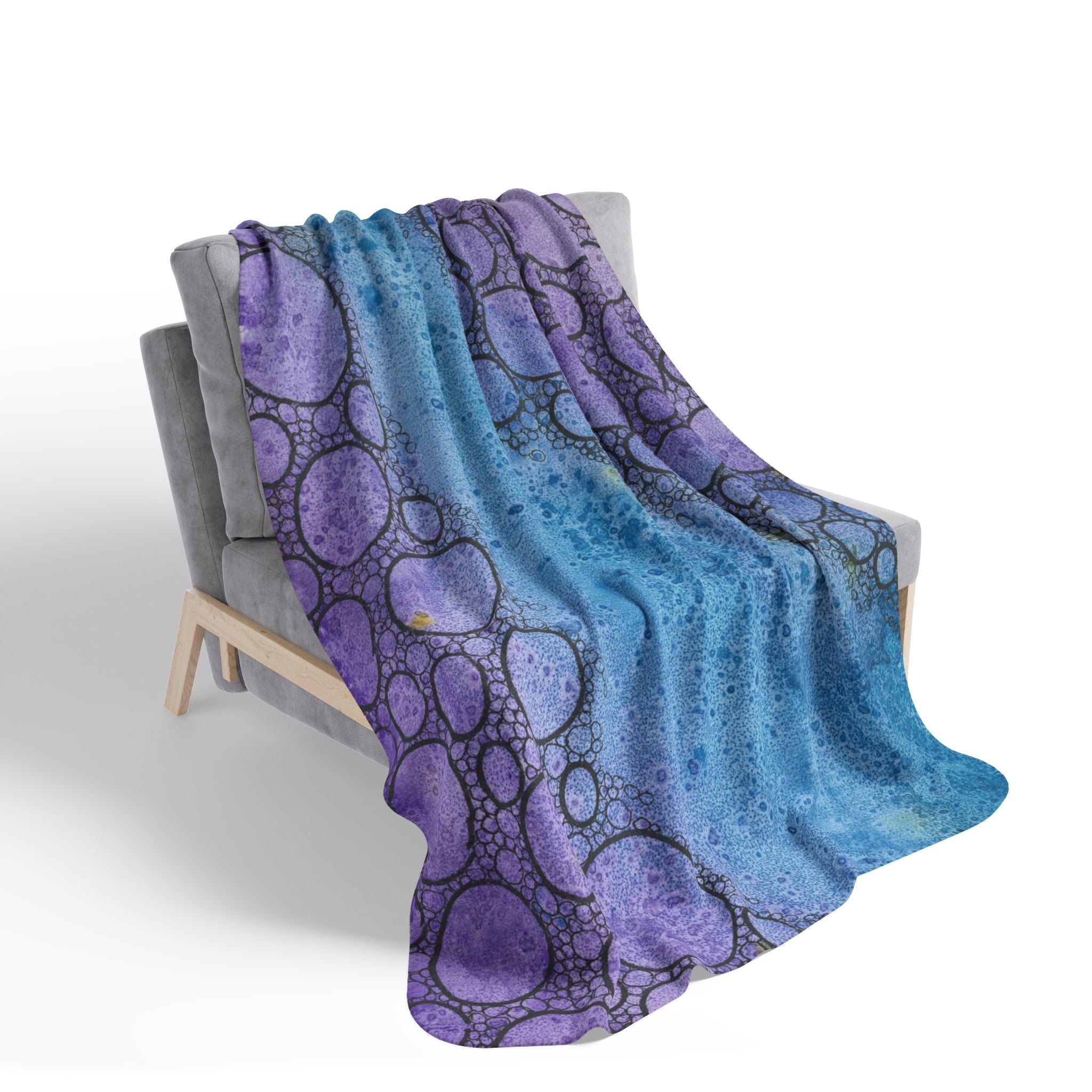 Fleece Throw Blanket, Textured Sherpa Underside, Hemmed, 2 Sizes. Colourful Abstract Design. Perfect for Bedroom, Living Room, or Special Gift #66 Beam Me Up Scotty