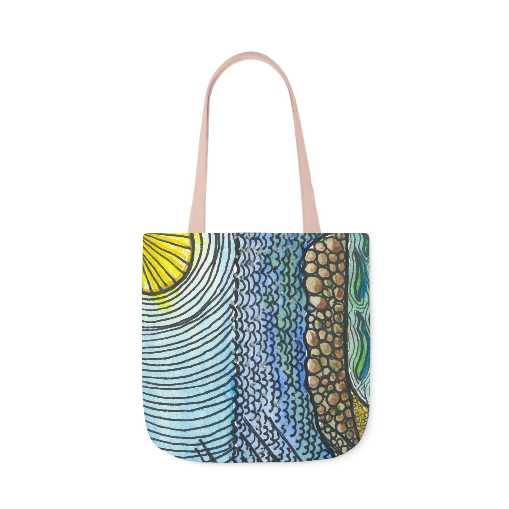 Canvas Tote Bags, Colourful Abstract Designs, 5-Color Straps, 3 Sizes.  For Family and friends or a Special Gift #47 Cottesloe