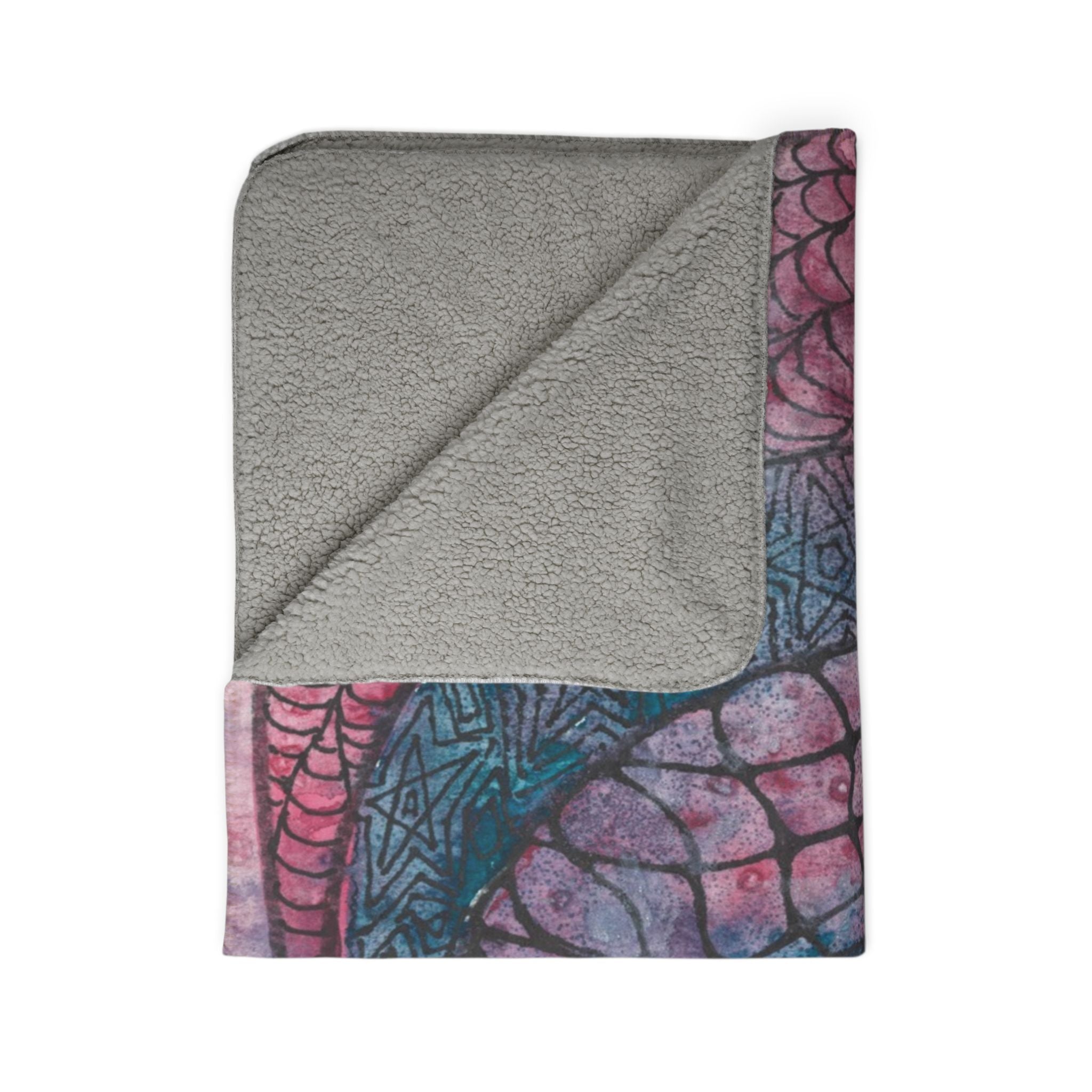 Fleece Throw Blanket, Textured Sherpa Underside, Hemmed, 2 Sizes. Colourful Abstract Design. Perfect for Bedroom, Living Room, or Special Gift #92 The Goddess Lives