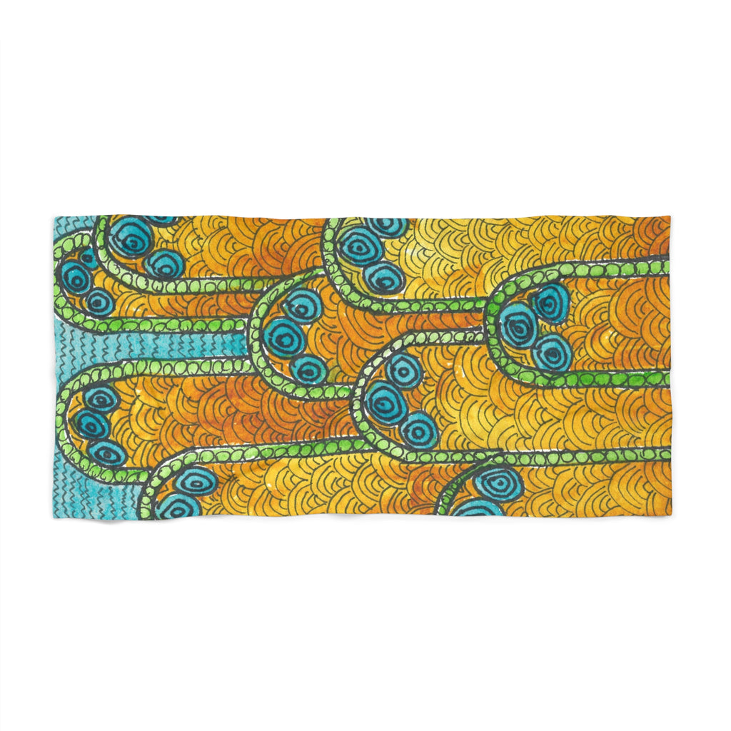 Colourful Abstract Beach Towels, Cotton Loop backing for Durability, 2 Sizes.  For Family and friends or a Special Gift #87 Belgrade Impressions