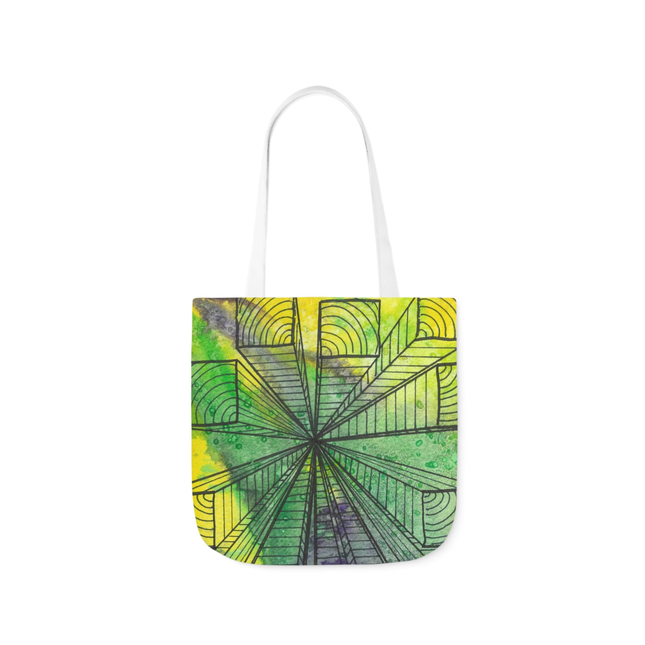 Canvas Tote Bags, Colourful Abstract Designs, 5-Color Straps, 3 Sizes.  For Family and friends or a Special Gift #89 The Wayseers