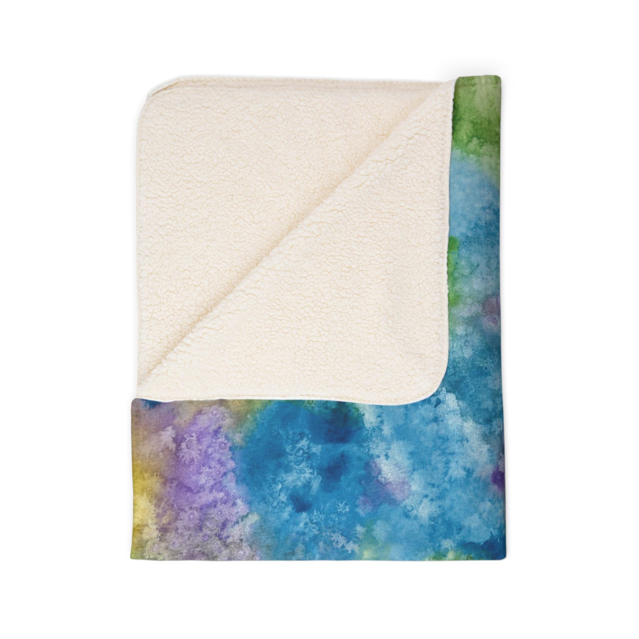 Fleece Throw Blanket, Textured Sherpa Underside, Hemmed, 2 Sizes. Colourful Abstract Design. Perfect for Bedroom, Living Room, or Special Gift #60 Happy Holidays