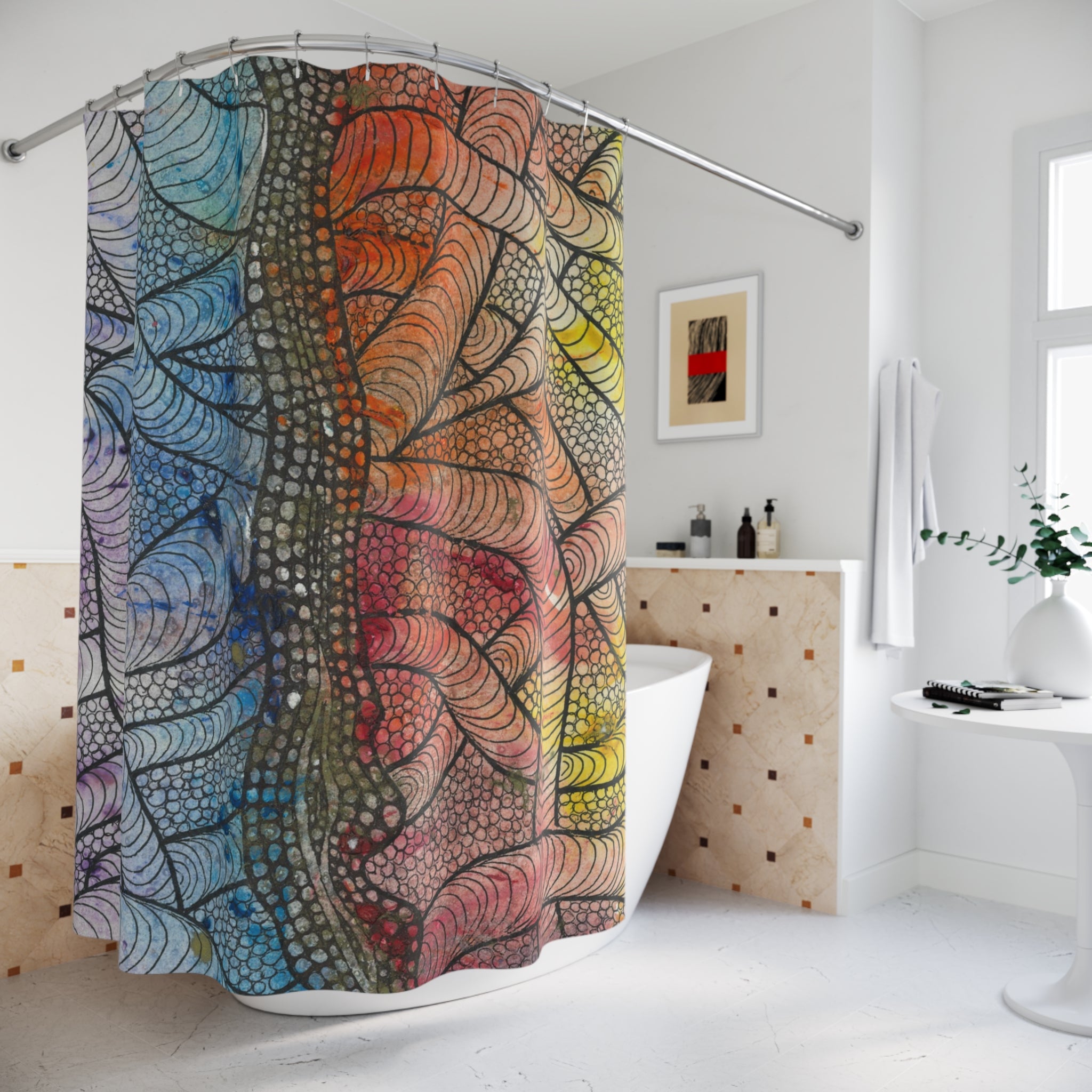 Beautiful Shower Curtains to Refresh Your Bathroom. Colourful Abstract Designs. Perfect For Your Bathroom or Special House-Warming Gift #72 After The End