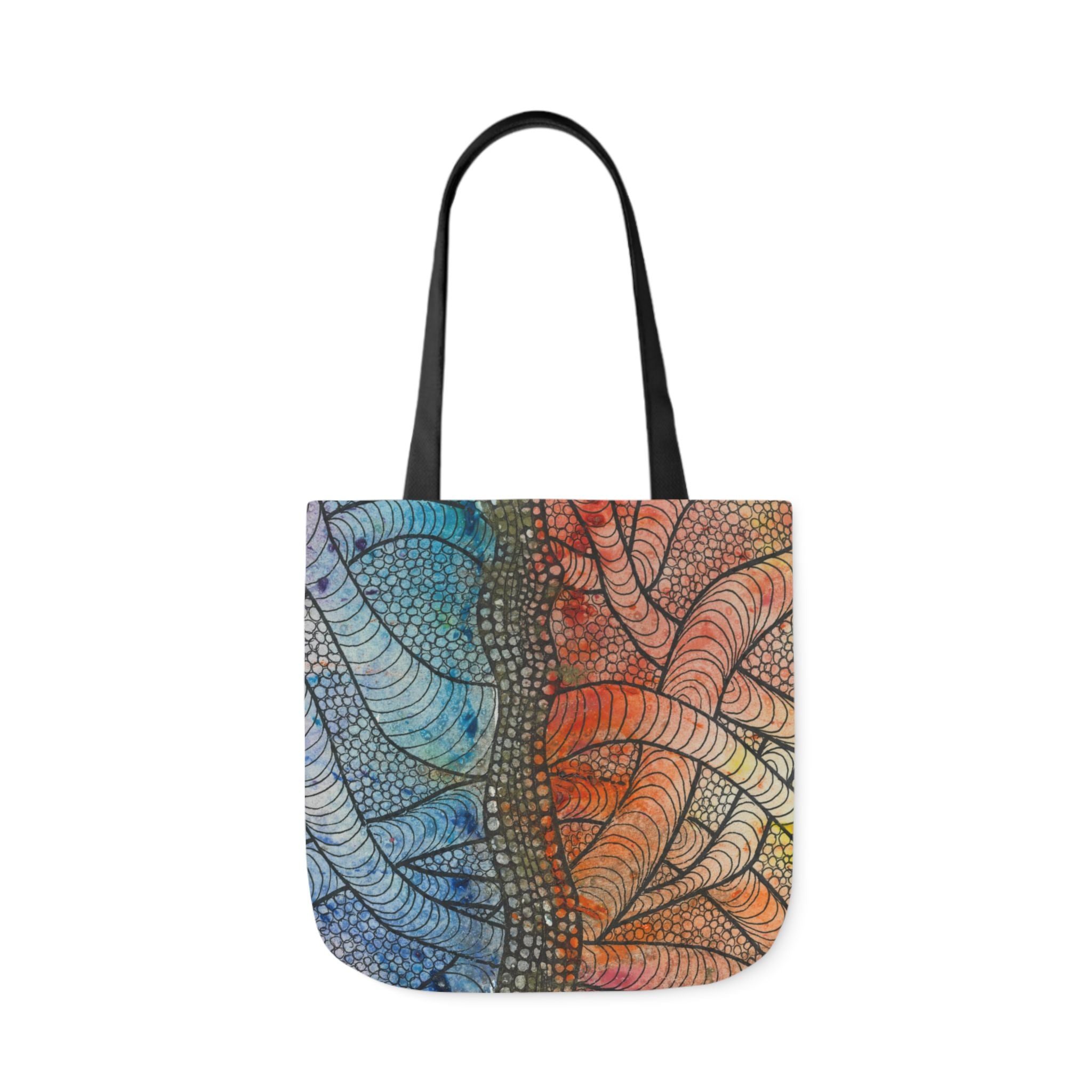 Canvas Tote Bags, Colourful Abstract Designs, 5-Color Straps, 3 Sizes.  For Family and friends or a Special Gift #72 After The End