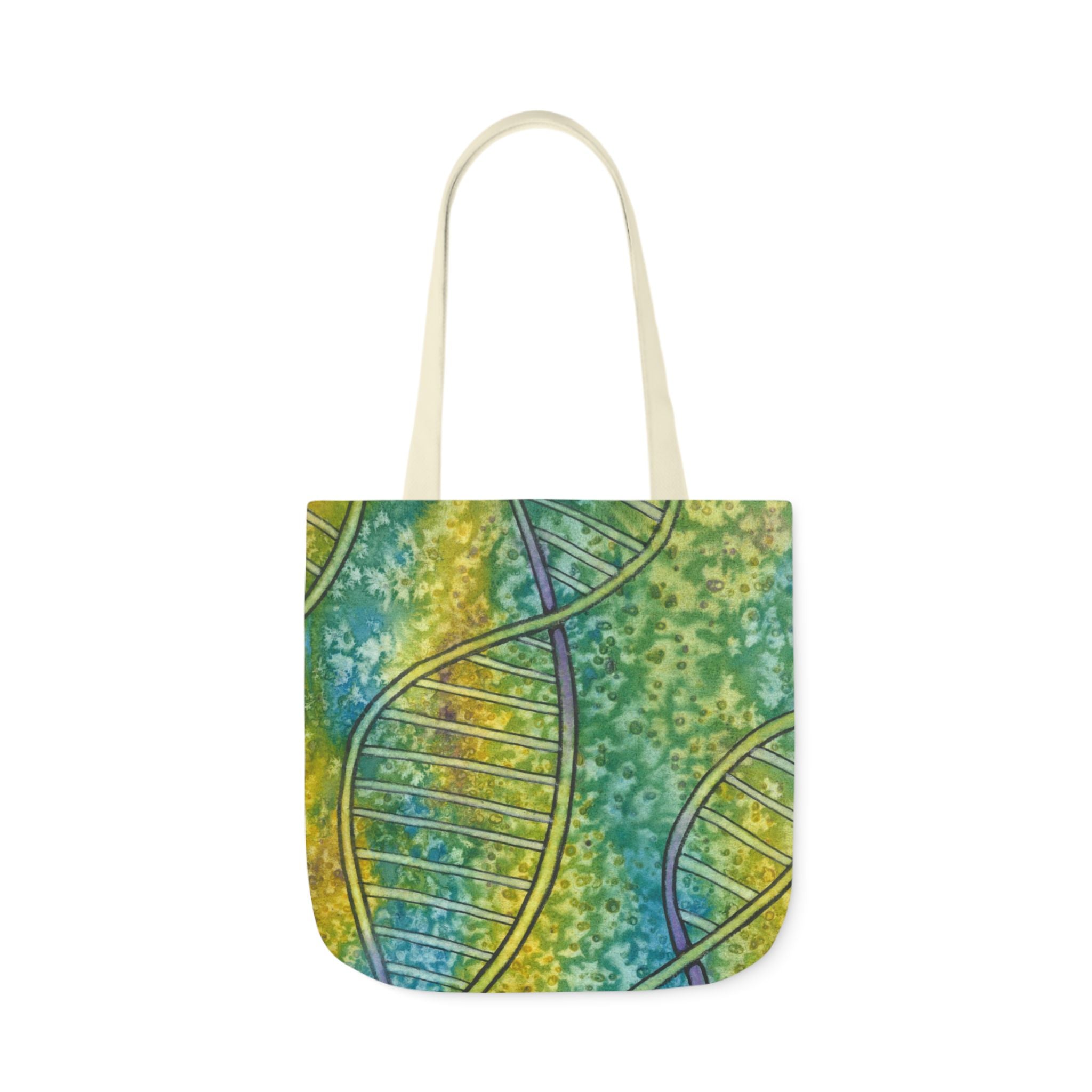 Canvas Tote Bags, Colourful Abstract Designs, 5-Color Straps, 3 Sizes.  For Family and friends or a Special Gift #99 Crop Of DNA