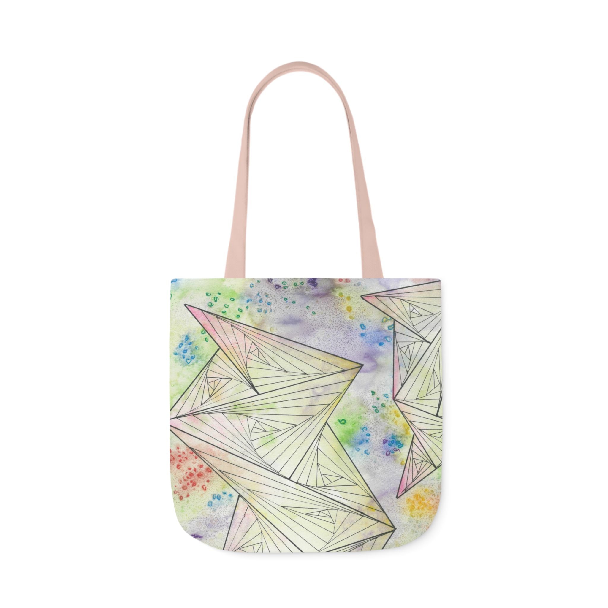 Canvas Tote Bags, Colourful Abstract Designs, 5-Color Straps, 3 Sizes.  For Family and friends or a Special Gift #59 Your Choice