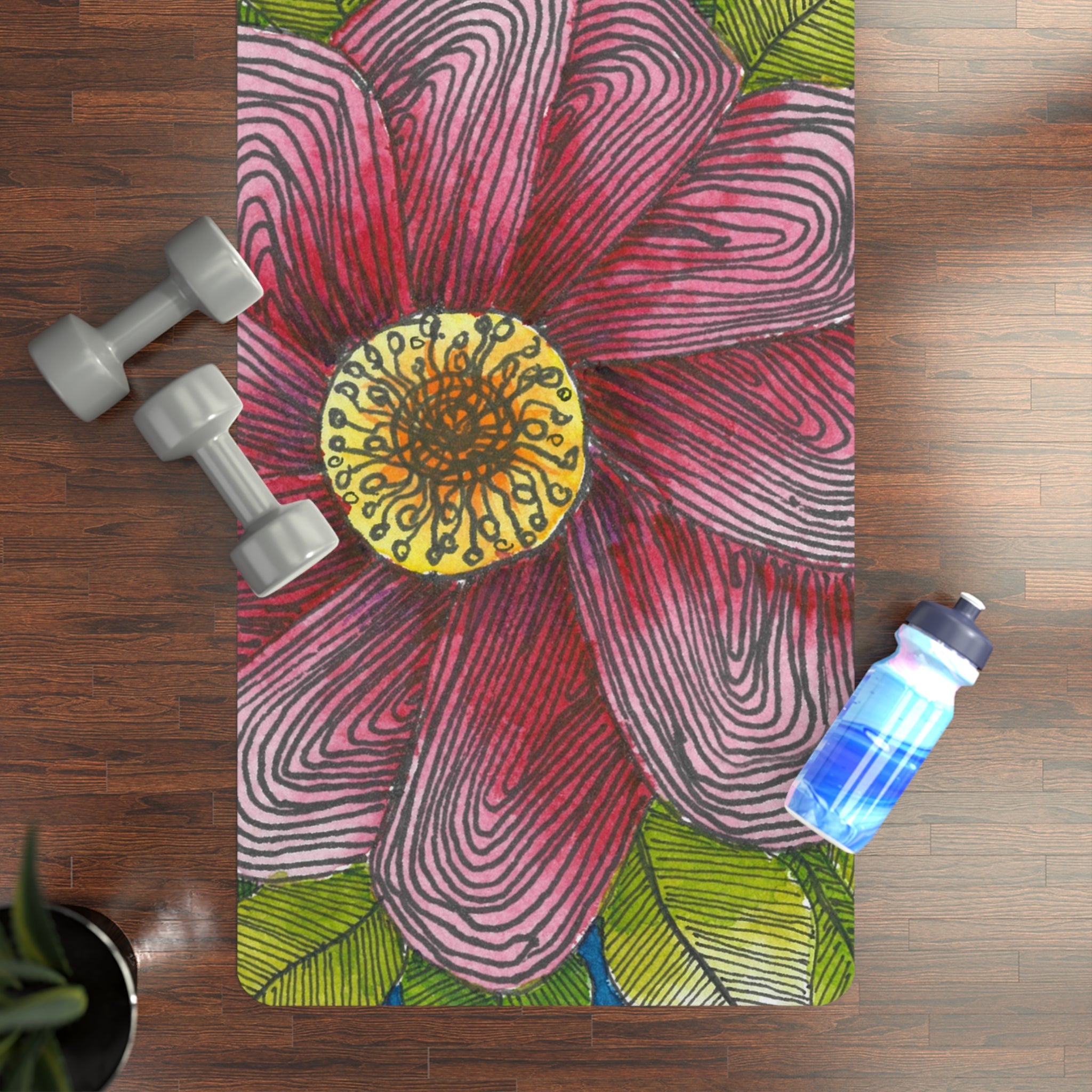 Yoga Mats and Gym Mats. Colourful Abstract Designs. Perfect for Home, Yoga or Gym Class, or a Special Gift #4 Bloom'n