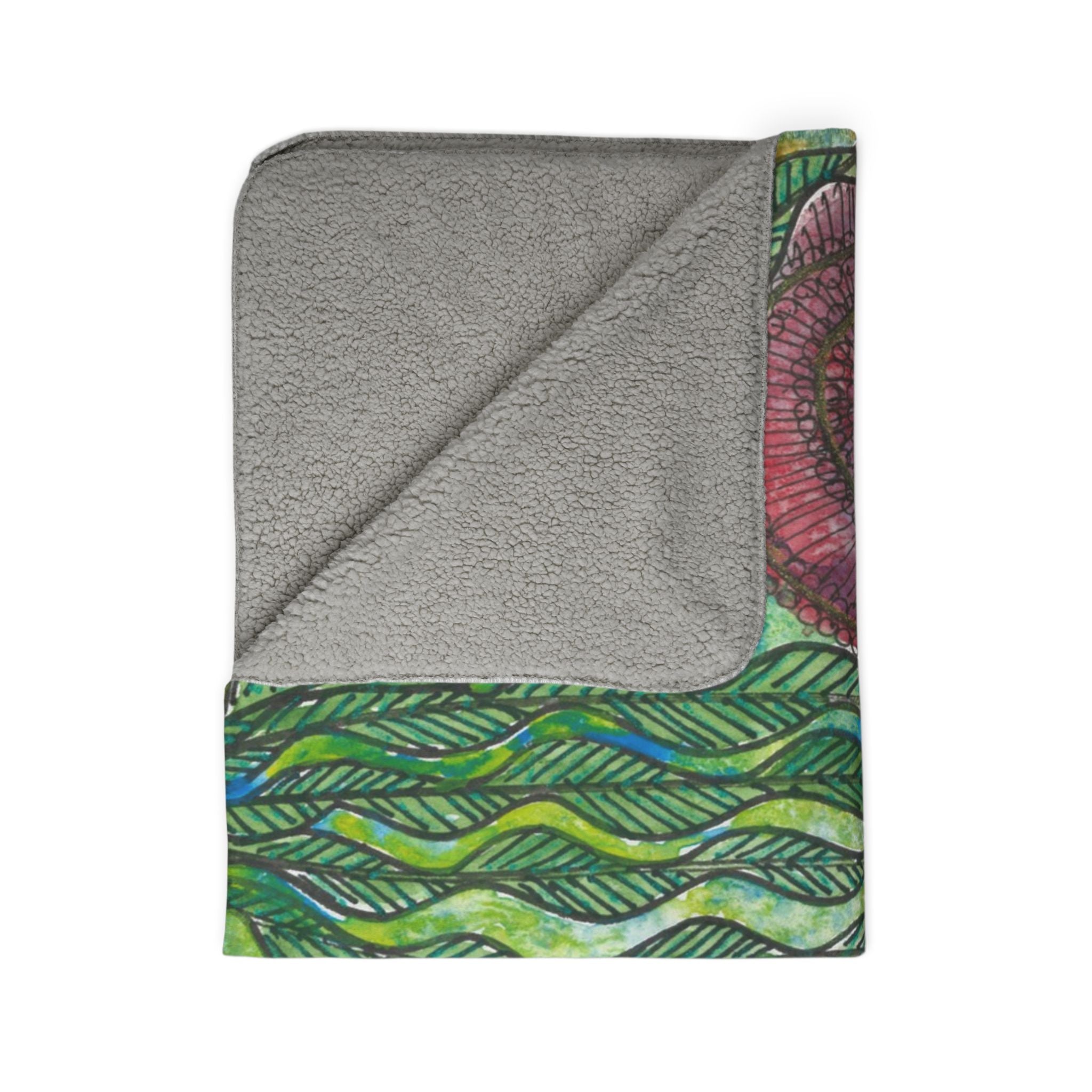 Fleece Throw Blanket, Textured Sherpa Underside, Hemmed, 2 Sizes. Colourful Abstract Design. Perfect for Bedroom, Living Room, or Special Gift #35 Beetroot To Yourself