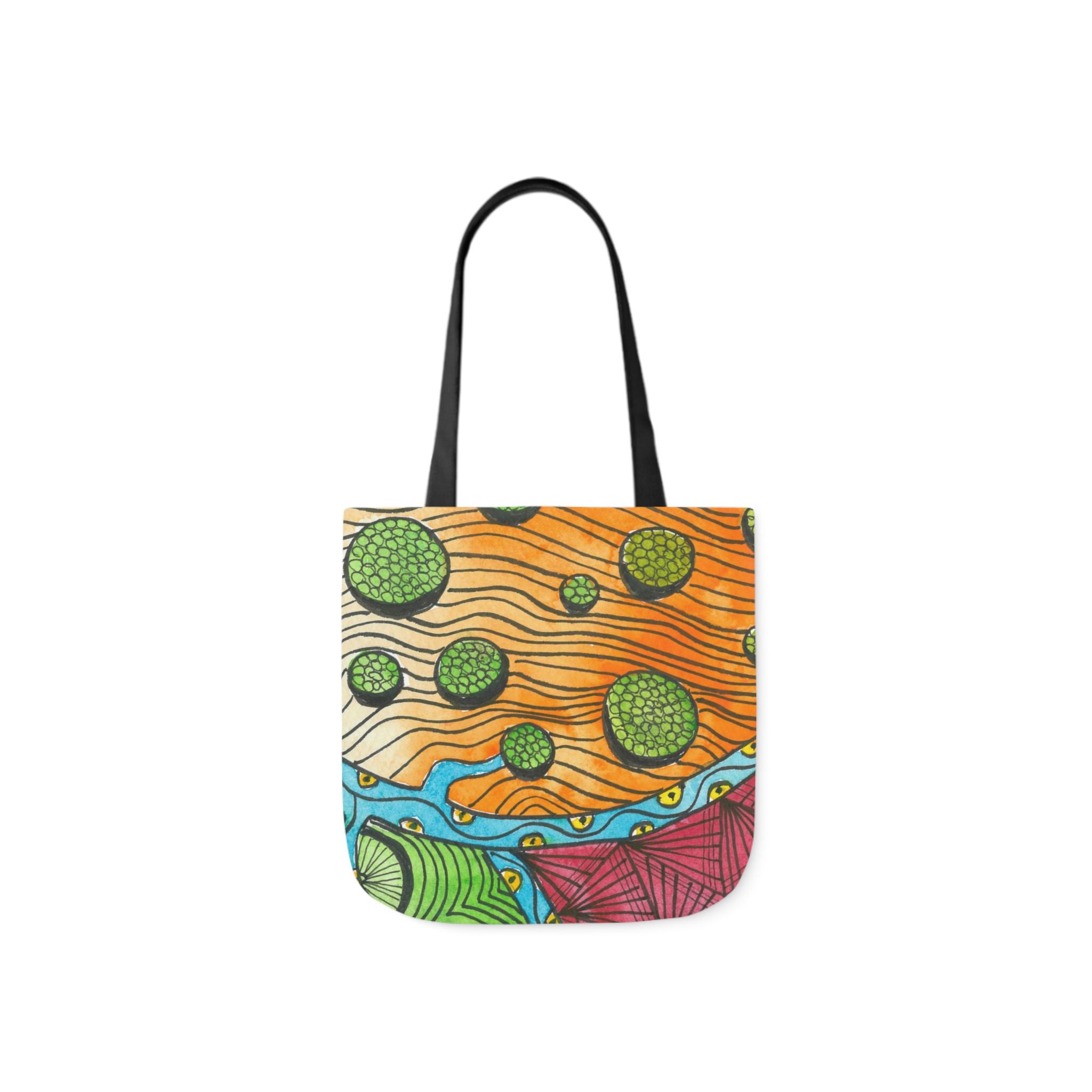 Canvas Tote Bags, Colourful Abstract Designs, 5-Color Straps, 3 Sizes.  For Family and friends or a Special Gift #11 Todays The Day