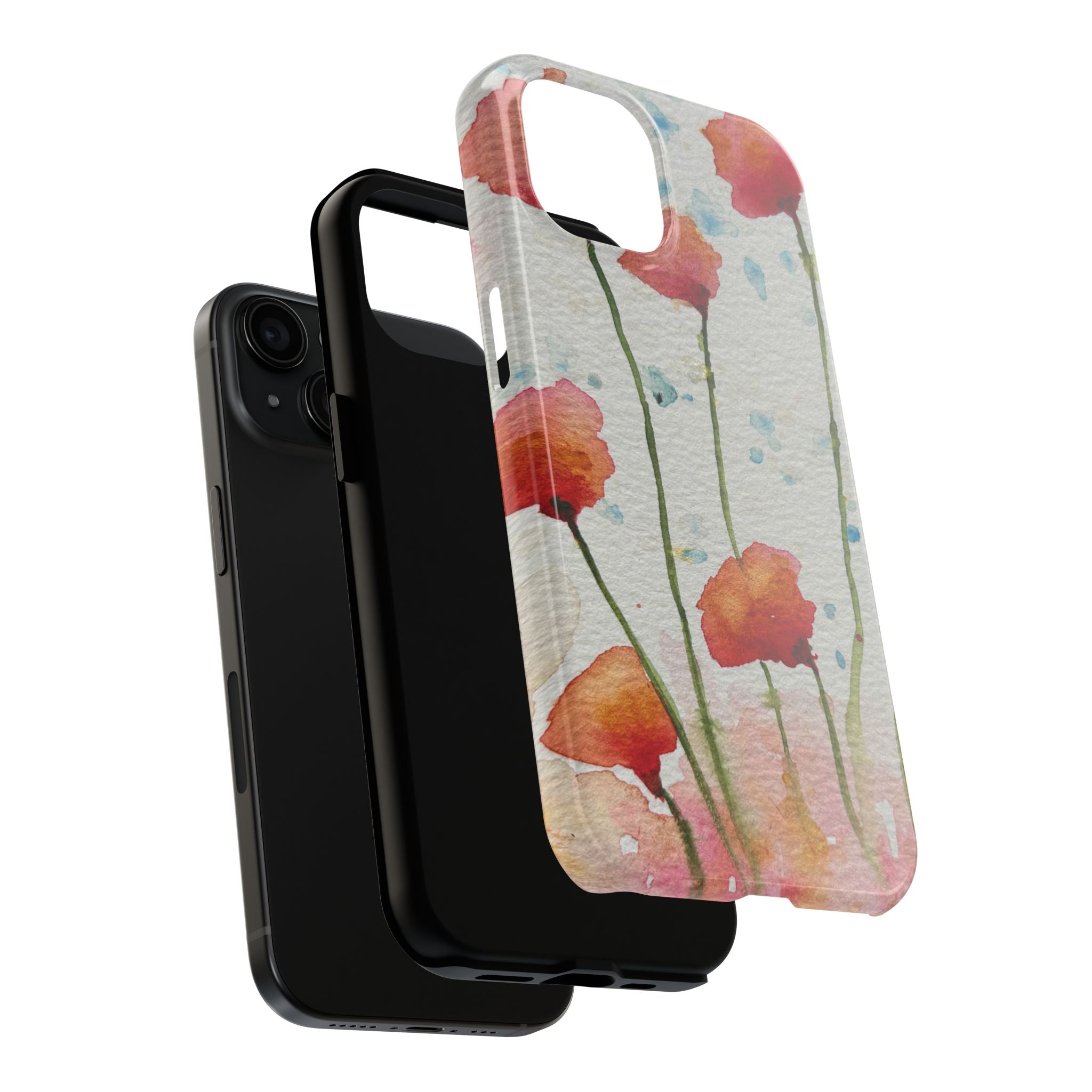 Tough Phone Case - All iPhones and Samsung Galaxys - Exciting Abstract Design #94 Poppies Galore