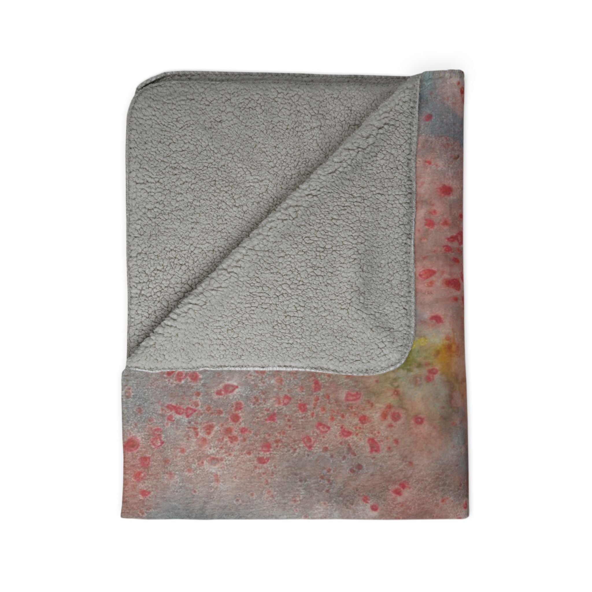 Fleece Throw Blanket, Textured Sherpa Underside, Hemmed, 2 Sizes. Colourful Abstract Design. Perfect for Bedroom, Living Room, or Special Gift #53 The Reef
