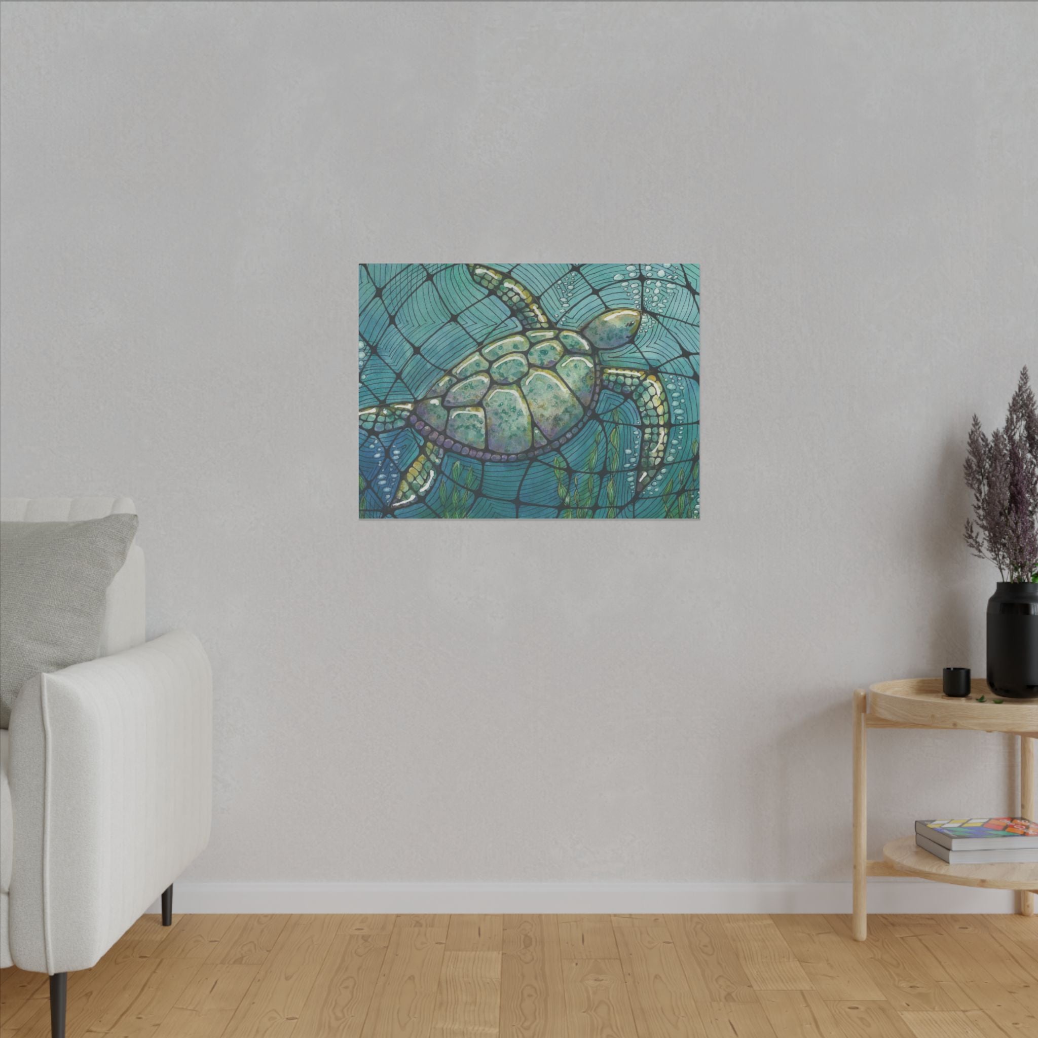 Large Colourful Wall Art, Canvas Prints, For Office, Bedroom or Living Room, or Special Gift #73 Turtling Along