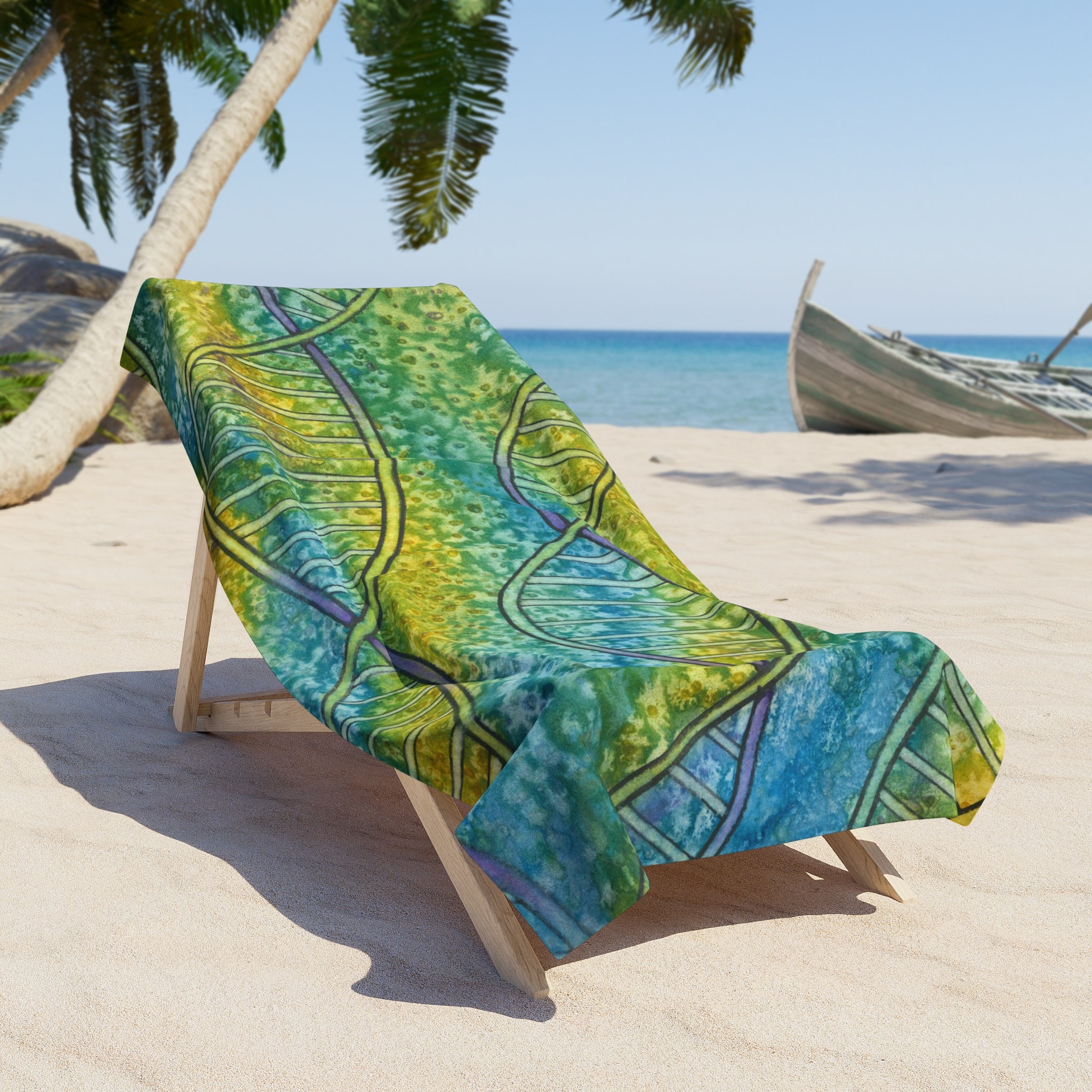 Colourful Abstract Beach Towels, Cotton Loop backing for Durability, 2 Sizes.  For Family and friends or a Special Gift #99 Crop Of DNA