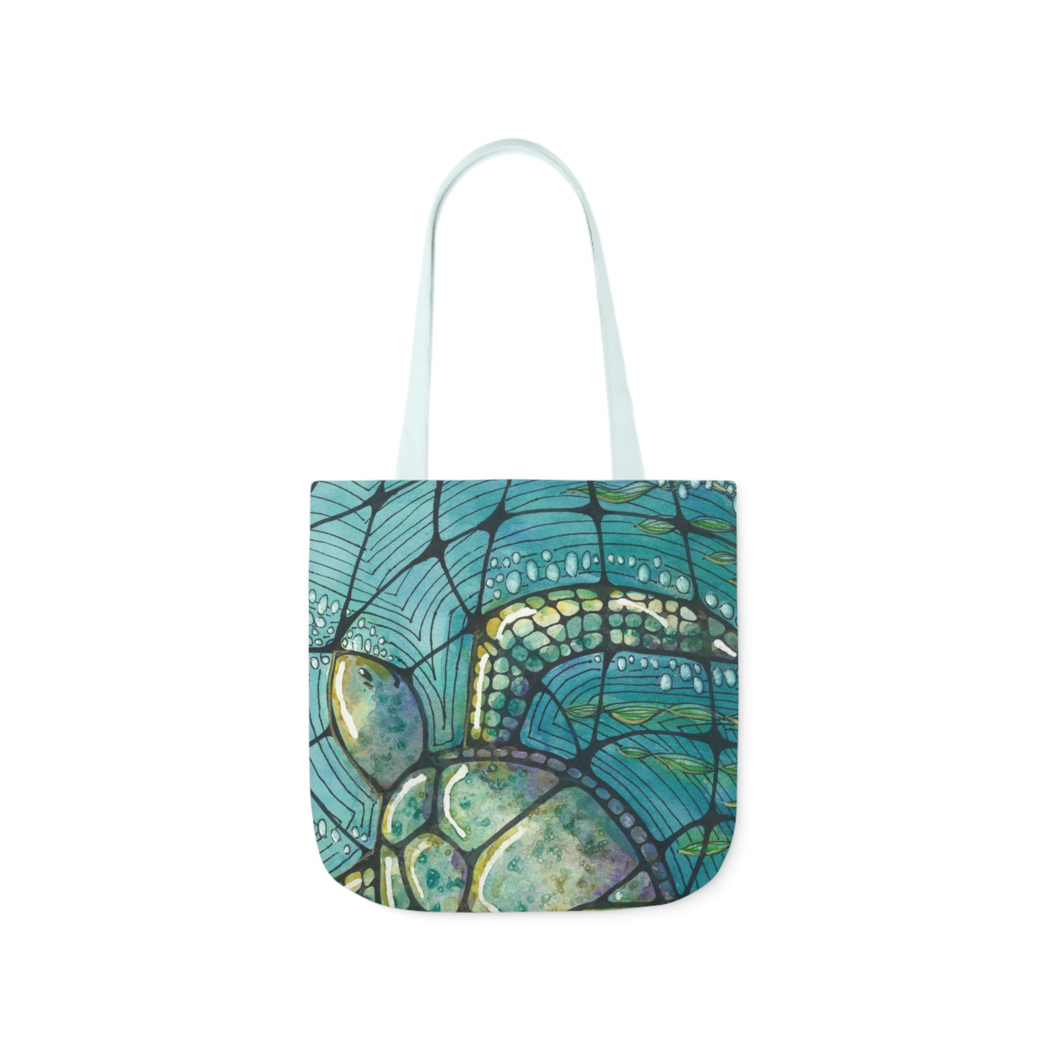 Canvas Tote Bags, Colourful Abstract Designs, 5-Color Straps, 3 Sizes.  For Family and friends or a Special Gift #73 Turtling Along