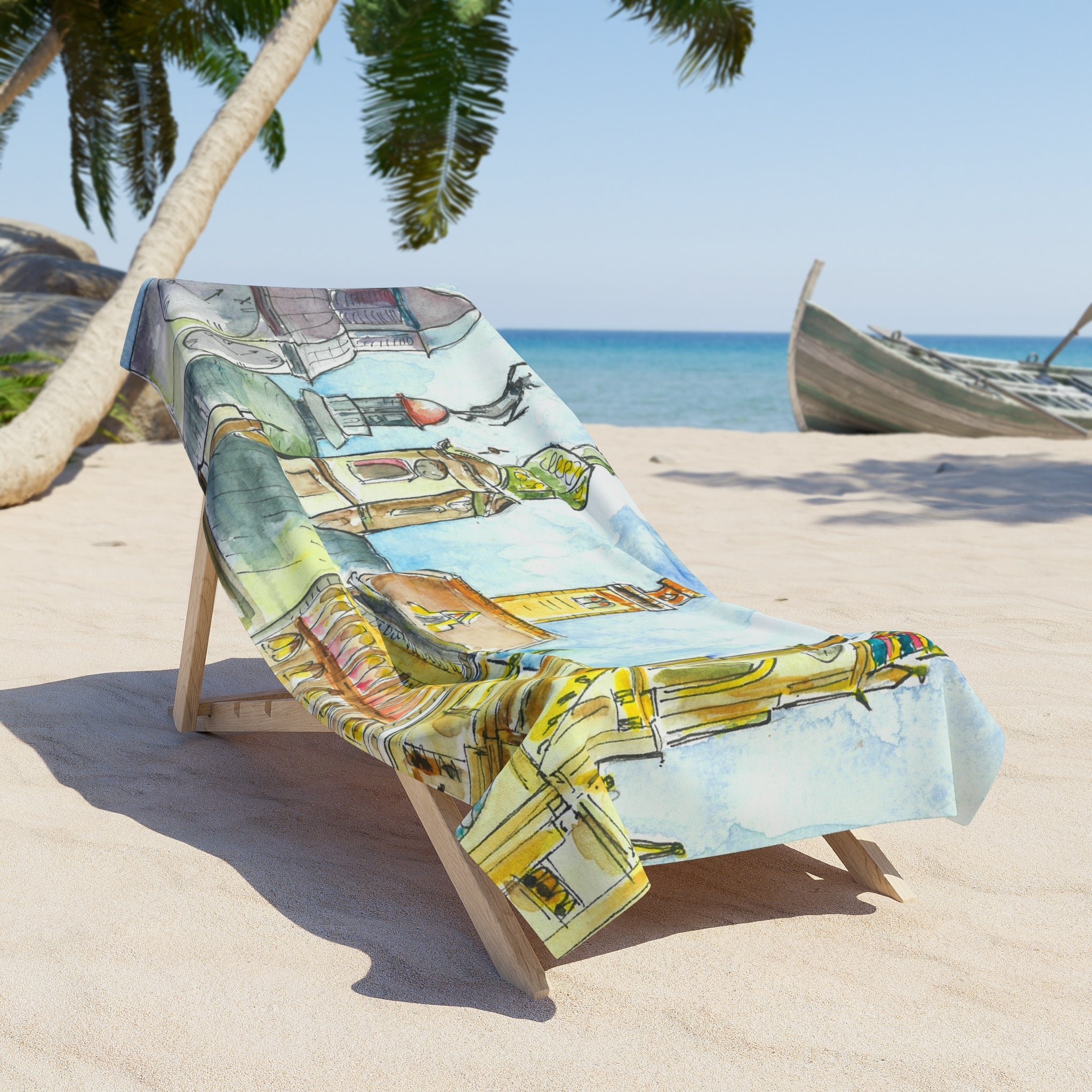 Colourful Abstract Beach Towels, Cotton Loop backing for Durability, 2 Sizes.  For Family and friends or a Special Gift #95 Beautiful Novi Sad