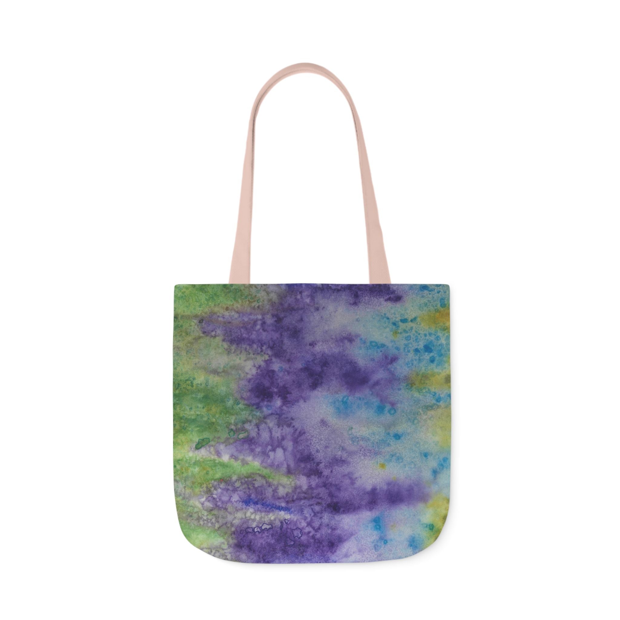 Canvas Tote Bags, Colourful Abstract Designs, 5-Color Straps, 3 Sizes.  For Family and friends or a Special Gift #74 Lavender Fields