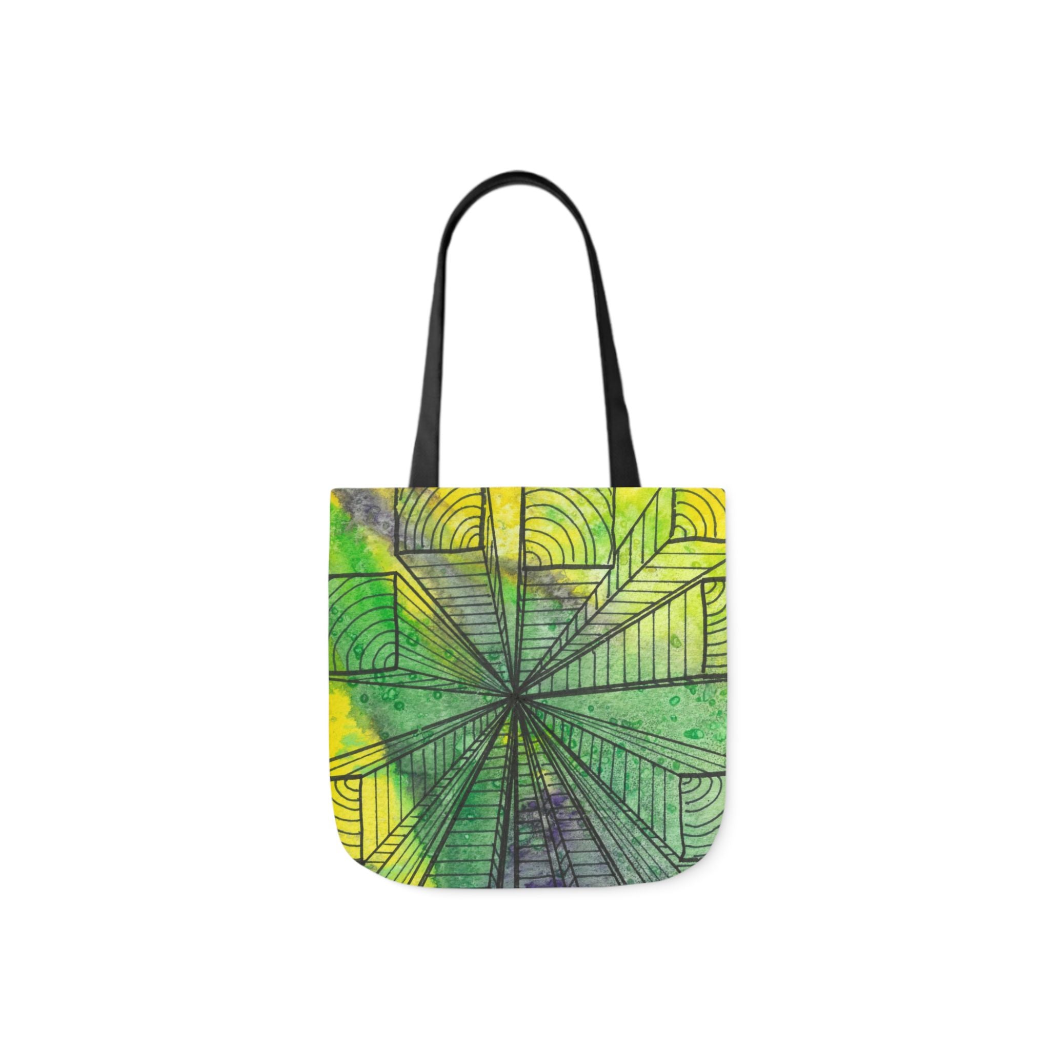 Canvas Tote Bags, Colourful Abstract Designs, 5-Color Straps, 3 Sizes.  For Family and friends or a Special Gift #89 The Wayseers