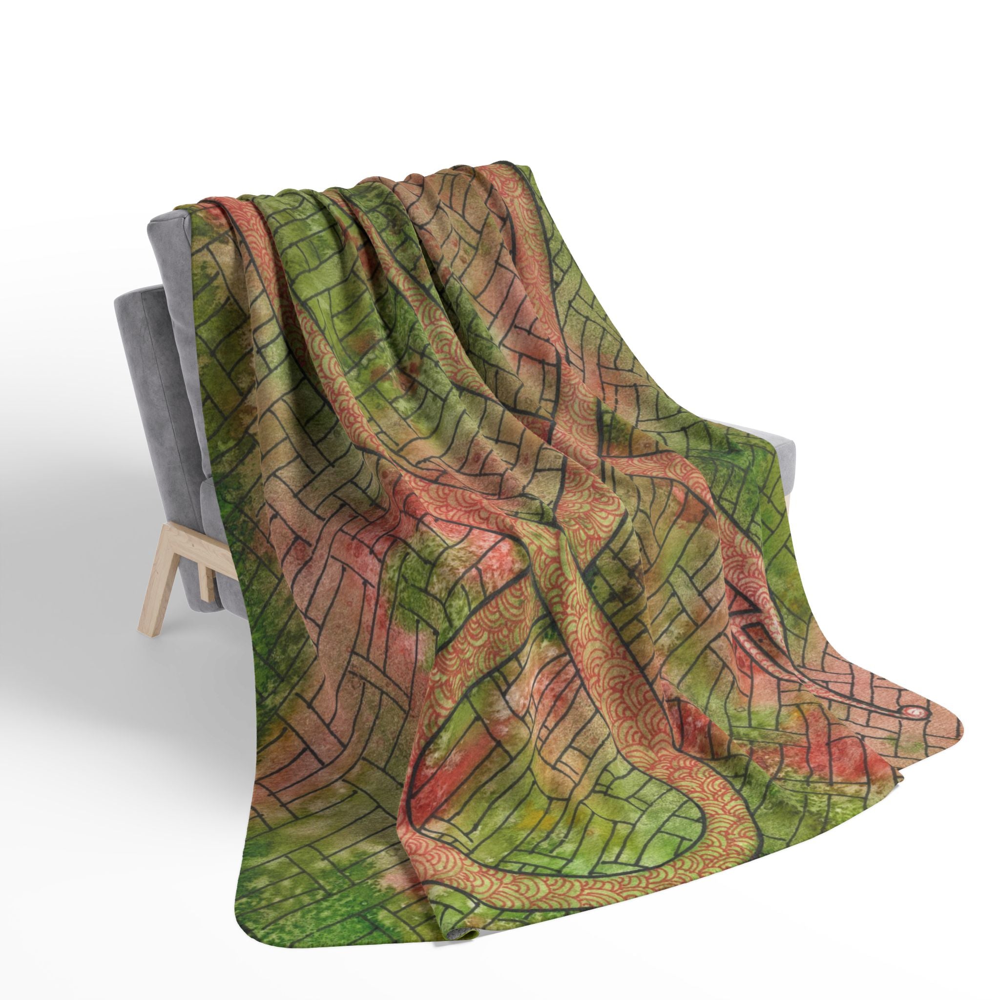 Fleece Throw Blanket, Textured Sherpa Underside, Hemmed, 2 Sizes. Colourful Abstract Design. Perfect for Bedroom, Living Room, or Special Gift #57 Celtic Flavours