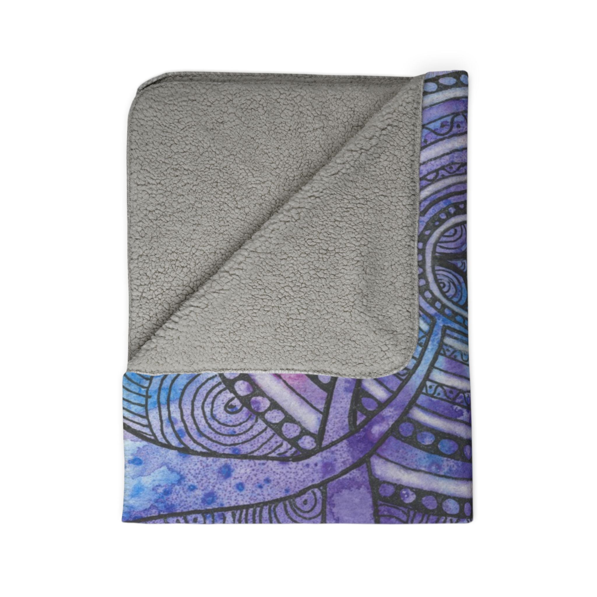Fleece Throw Blanket, Textured Sherpa Underside, Hemmed, 2 Sizes. Colourful Abstract Design. Perfect for Bedroom, Living Room, or Special Gift #56 The Way Home