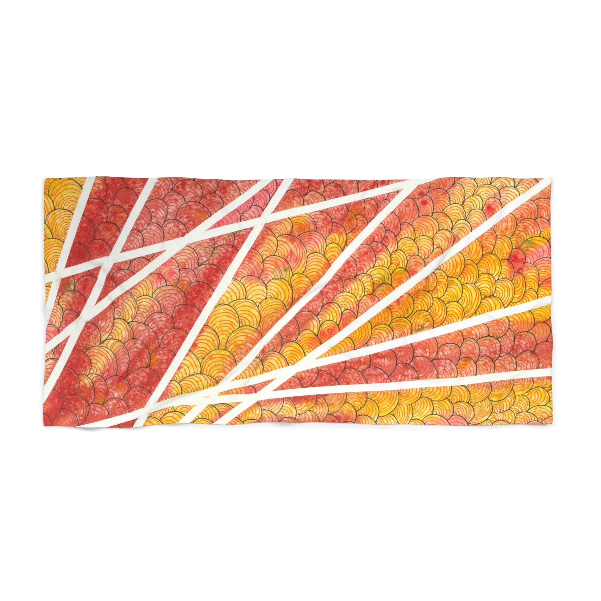 Colourful Abstract Beach Towels, Cotton Loop backing for Durability, 2 Sizes.  For Family and friends or a Special Gift #67 Max Mimosa