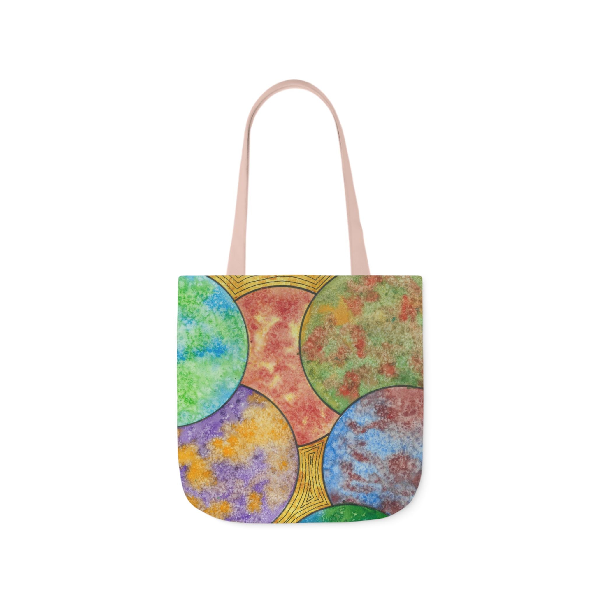 Canvas Tote Bags, Colourful Abstract Designs, 5-Color Straps, 3 Sizes.  For Family and friends or a Special Gift #61 Worlds Apart