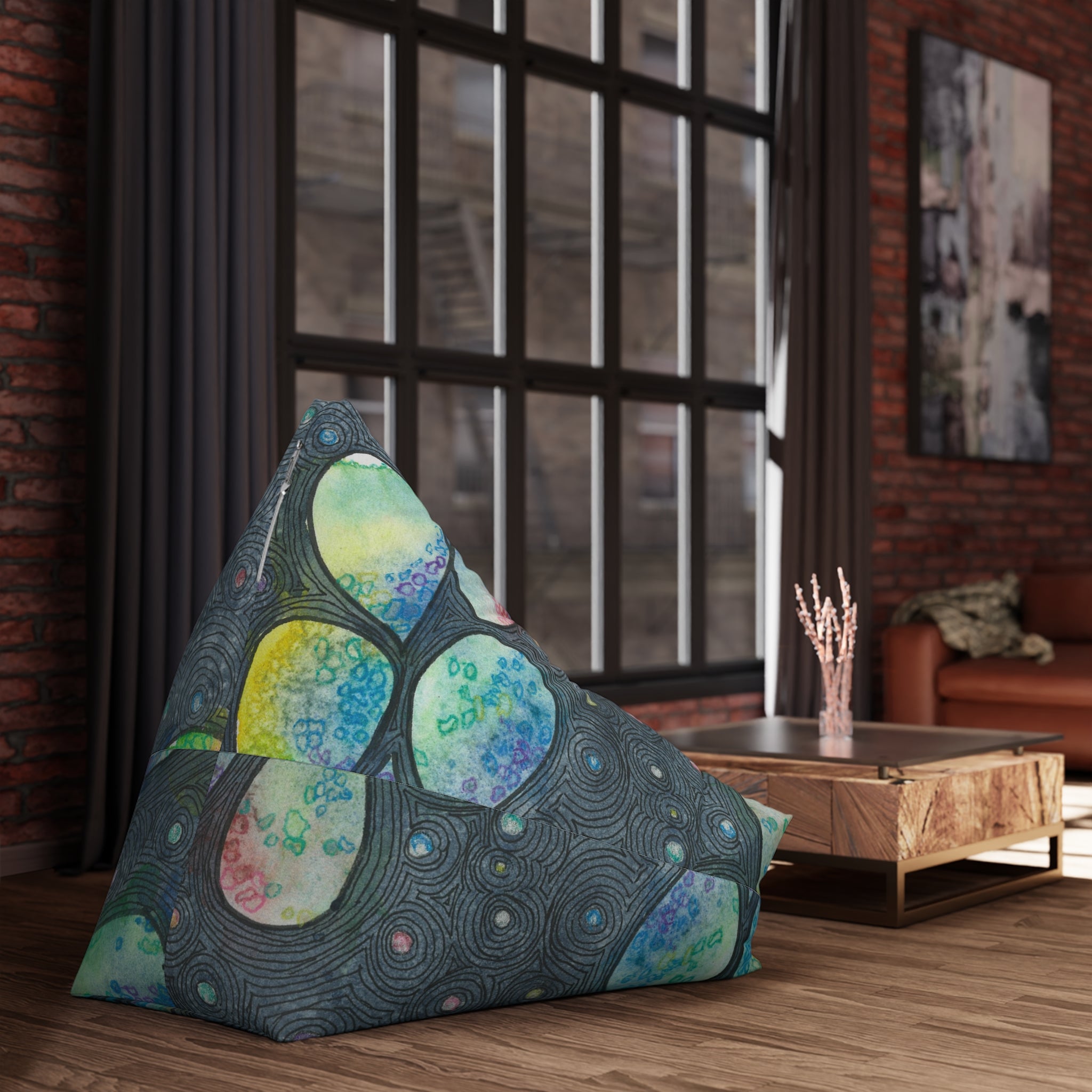 Bean Bag Chair Covers For Indoor & Outdoor - 2 Sizes - Exciting Abstract Design #30 Give Us A Minute