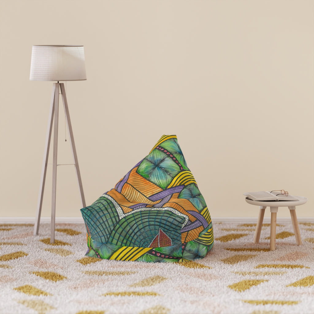 Bean Bag Chair Covers For Indoor & Outdoor - 2 Sizes - Exciting Abstract Design #31 T'Eye Land