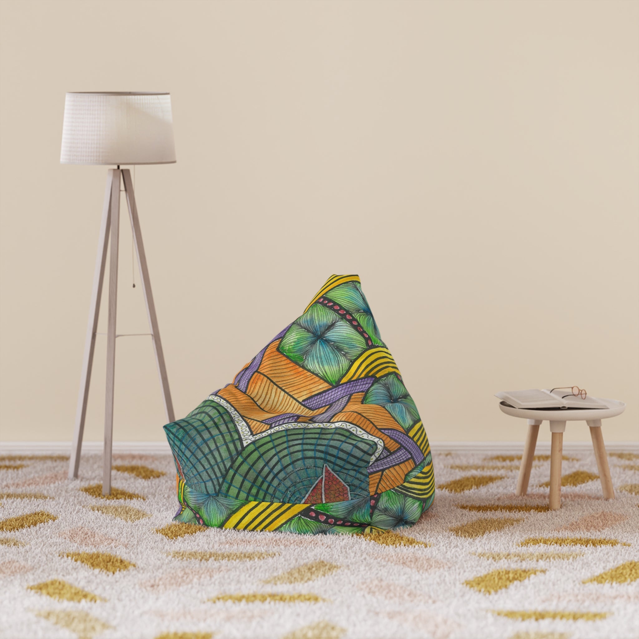 Bean Bag Chair Covers For Indoor & Outdoor - 2 Sizes - Exciting Abstract Design #31 T'Eye Land
