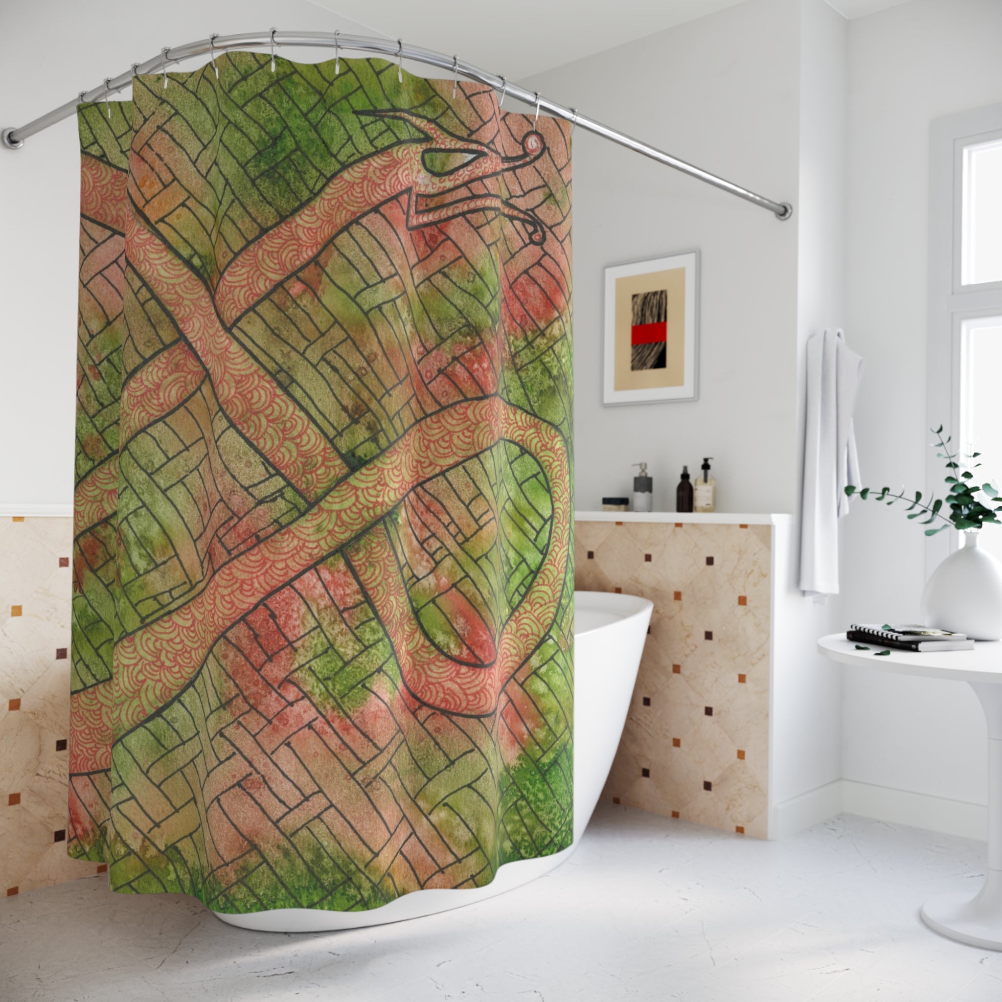 Beautiful Shower Curtains to Refresh Your Bathroom. Colourful Abstract Designs. Perfect For Your Bathroom or Special House-Warming Gift #57 Celtic Flavours