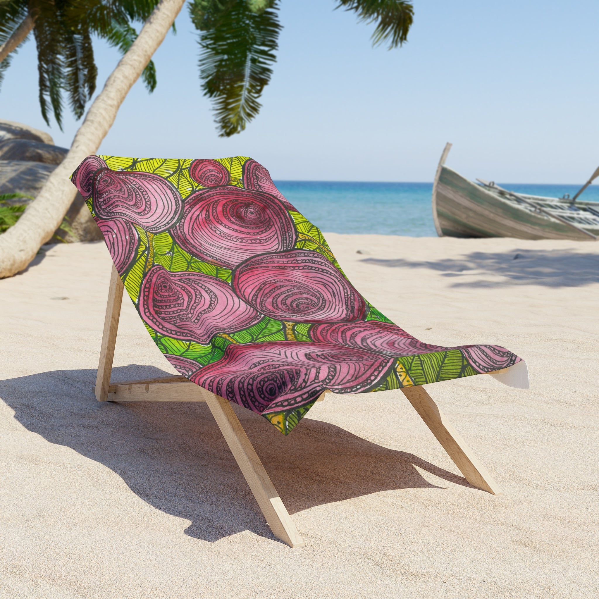 Colourful Abstract Beach Towels, Cotton Loop backing for Durability, 2 Sizes.  For Family and friends or a Special Gift #9 Spaced Blossoms
