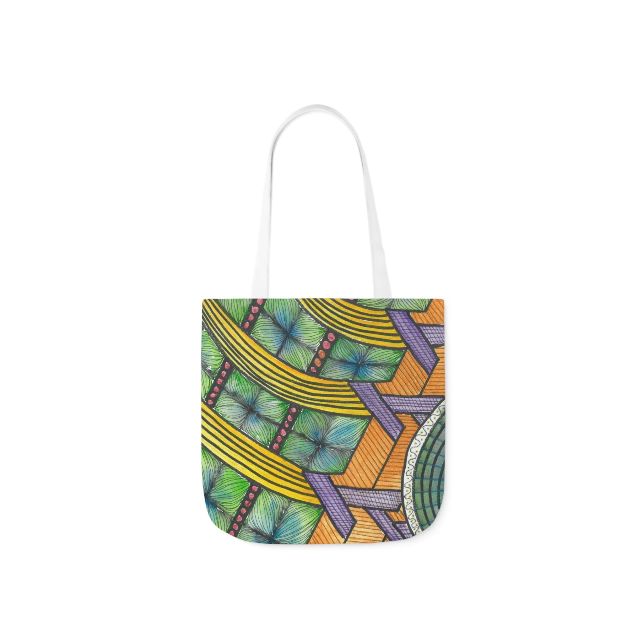 Canvas Tote Bags, Colourful Abstract Designs, 5-Color Straps, 3 Sizes.  For Family and friends or a Special Gift #31 T'Eye Land