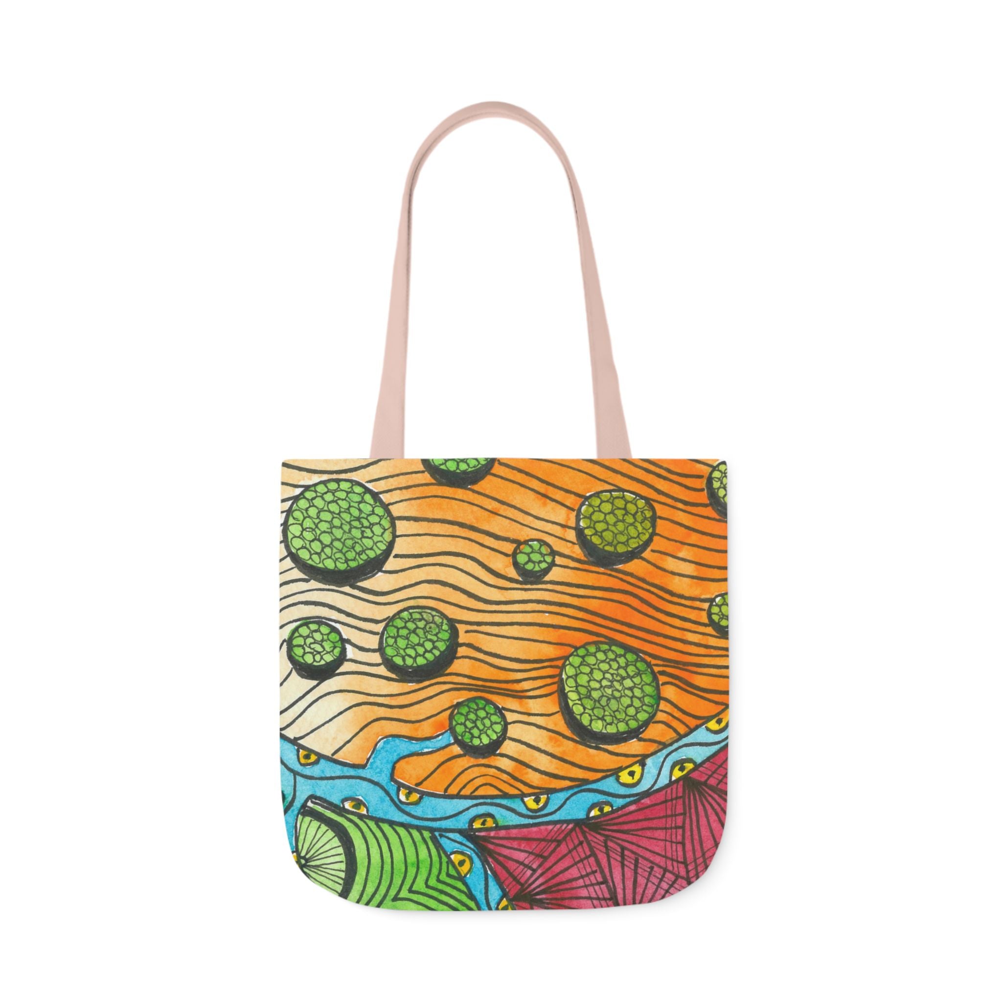 Canvas Tote Bags, Colourful Abstract Designs, 5-Color Straps, 3 Sizes.  For Family and friends or a Special Gift #11 Todays The Day