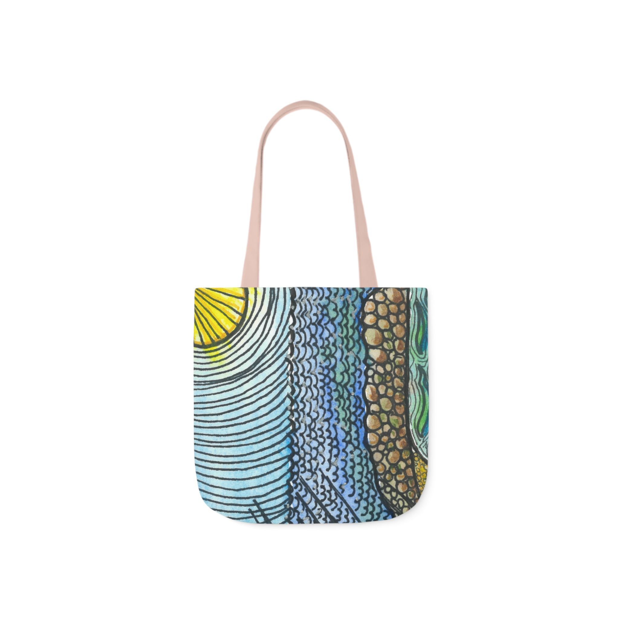 Canvas Tote Bags, Colourful Abstract Designs, 5-Color Straps, 3 Sizes.  For Family and friends or a Special Gift #47 Cottesloe