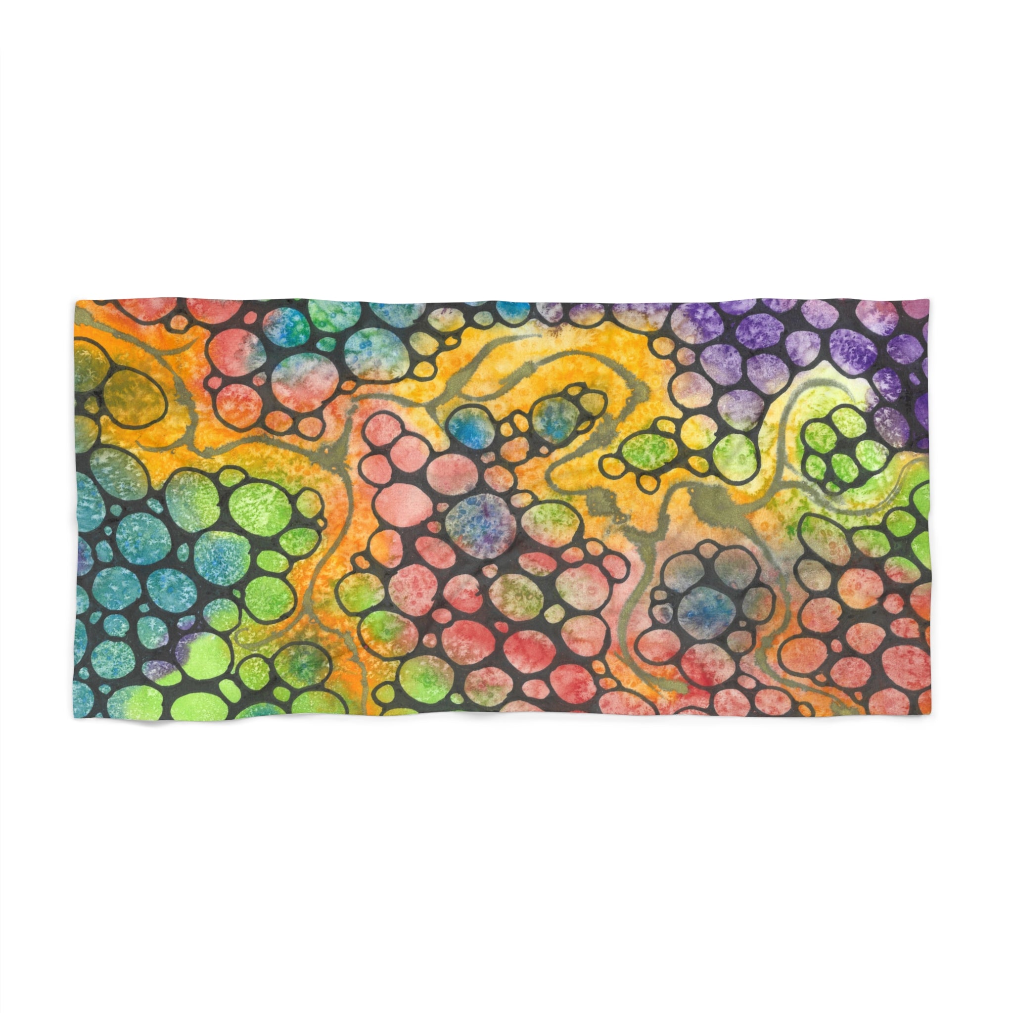 Colourful Abstract Beach Towels, Cotton Loop backing for Durability, 2 Sizes.  For Family and friends or a Special Gift #77 River Of Dreams
